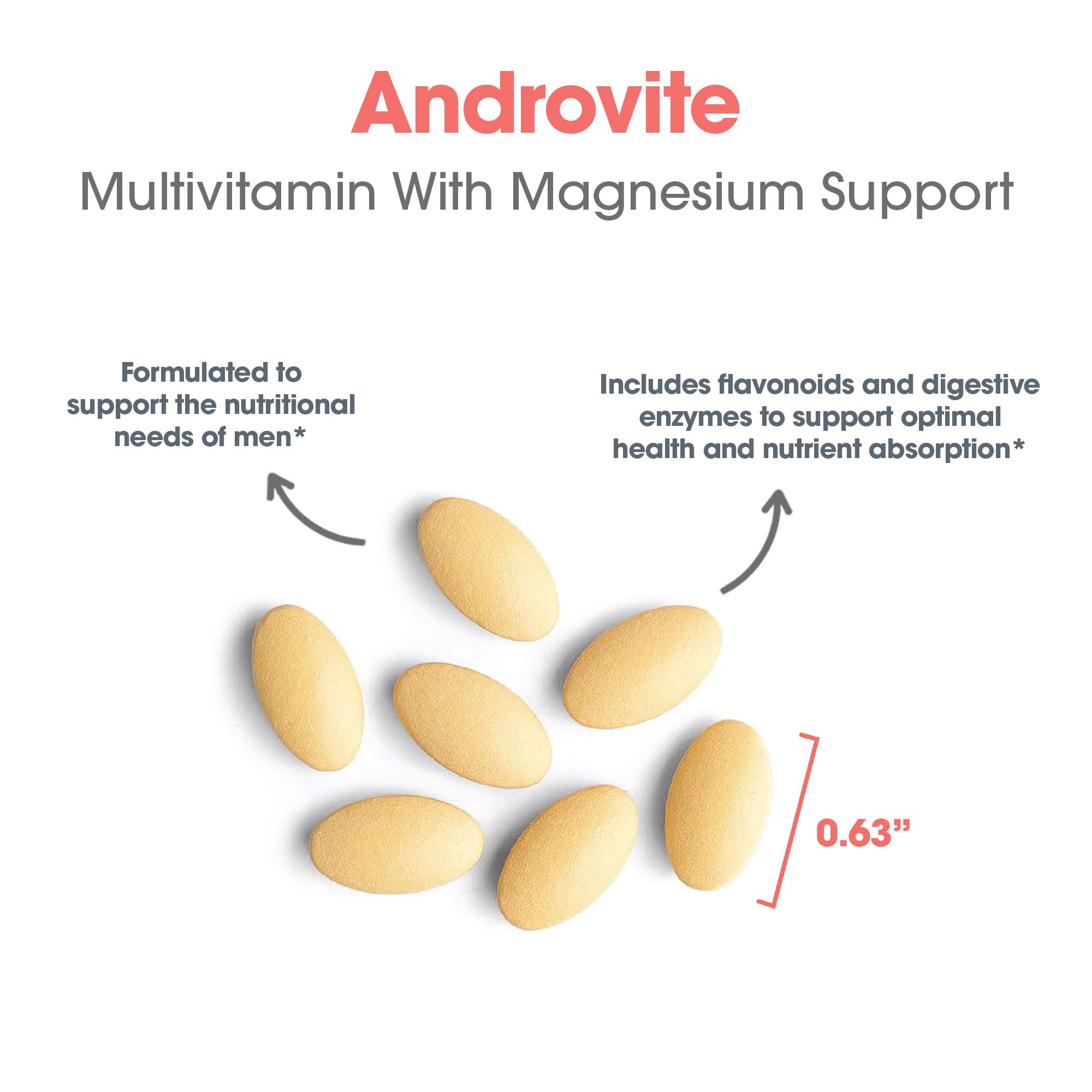 Optimox® Androvite® - tablet size and compostion with flavonoids and digestive enzymes