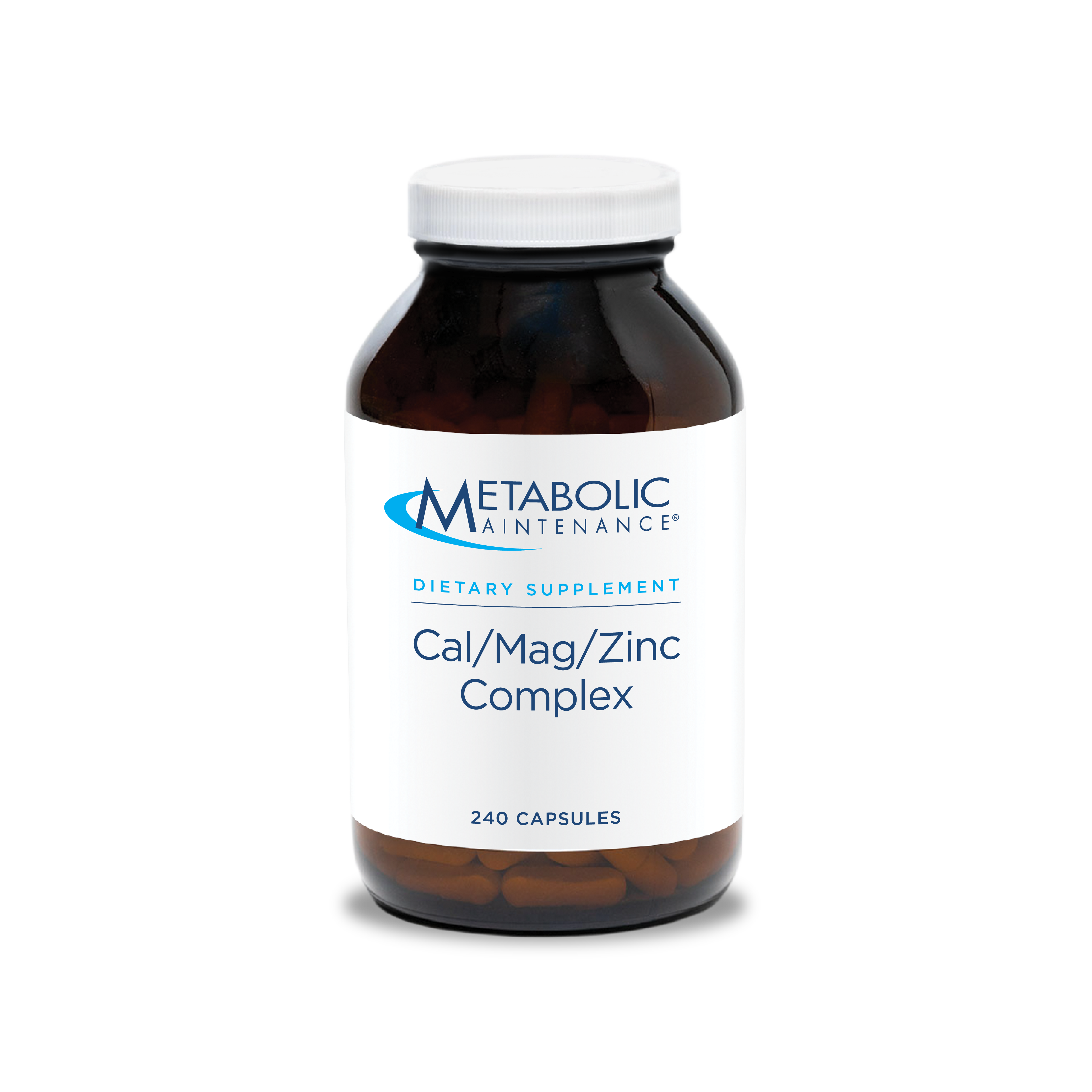 Metabolic Maintenance Cal-Mag-Zinc Complex bottle for bone health, mineral balance, and musculoskeletal support