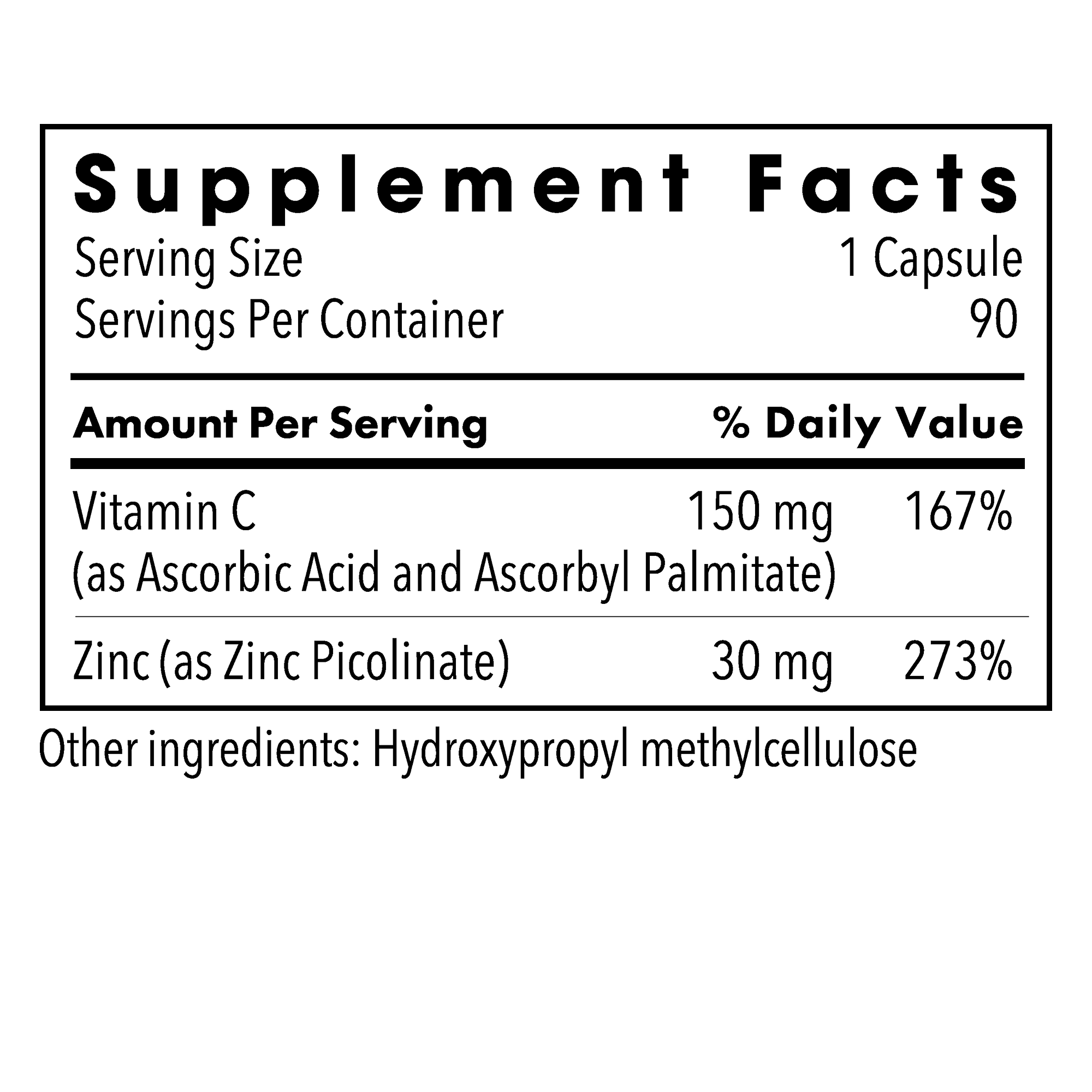 Zinc Picolinate dietary supplement bottle labeled by ARC allergy research group with New Look Trusted Formula badge