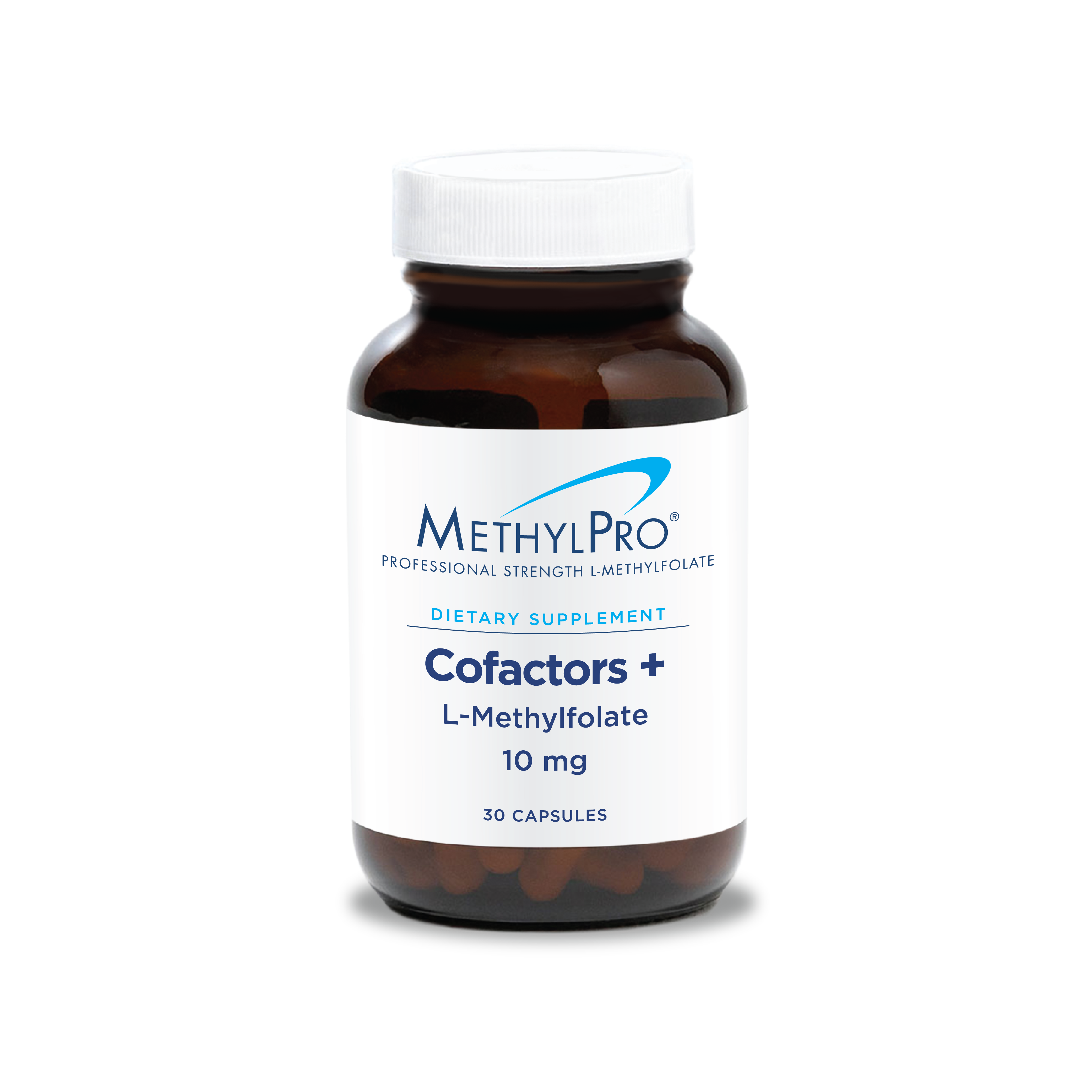 MethylPro L-Methylfolate 10 mg plus Cofactors bottle with methylated B6, B12, and magnesium for mood, energy, and methylation support