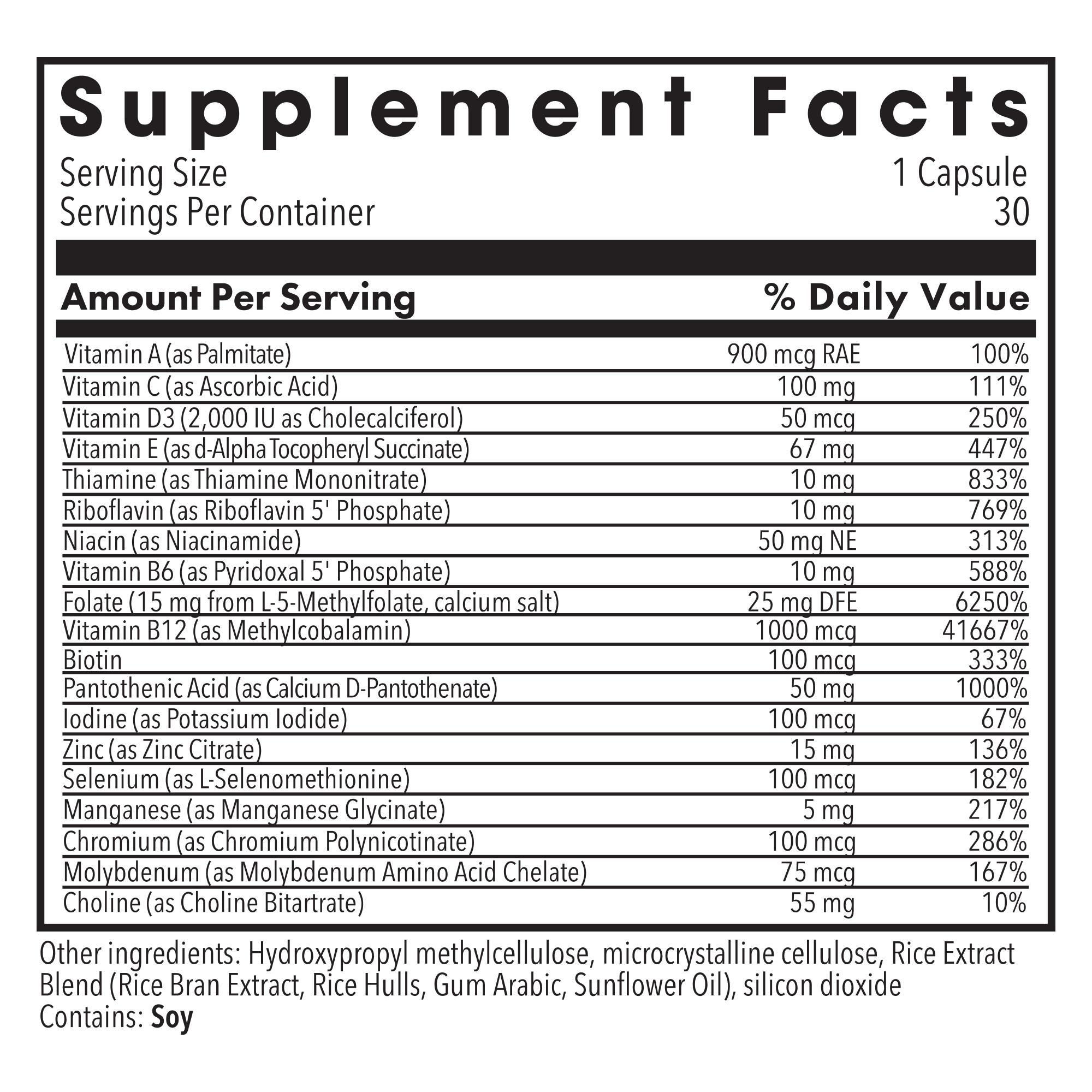 MethylPro® Multivitamin + 15 mg L-Methylfolate