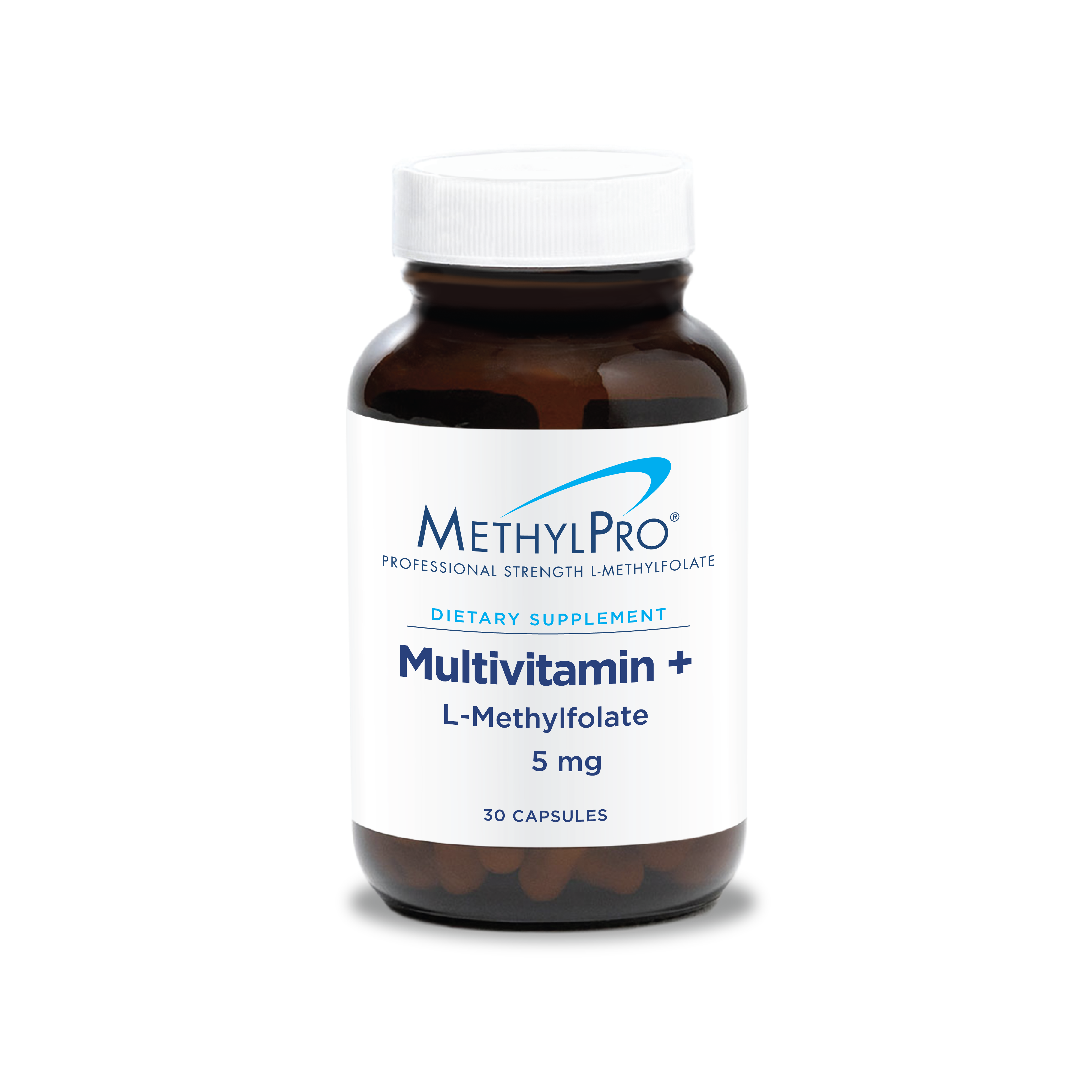 MethylPro Multivitamin plus 5 mg L-Methylfolate bottle for daily nutrition, methylation, energy, and mood support