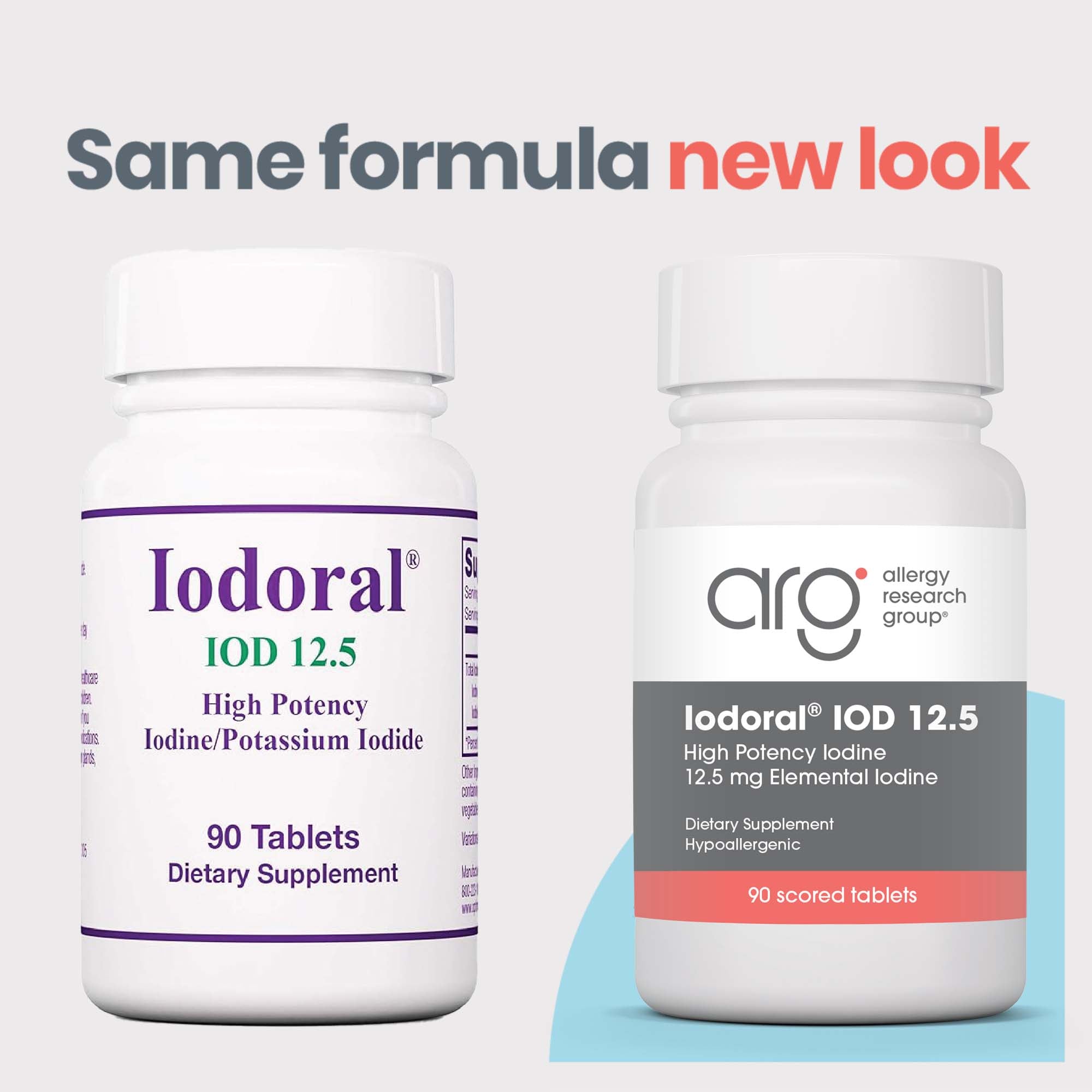 Optimox® Iodoral® 12.5 mg - new look vs original bottle