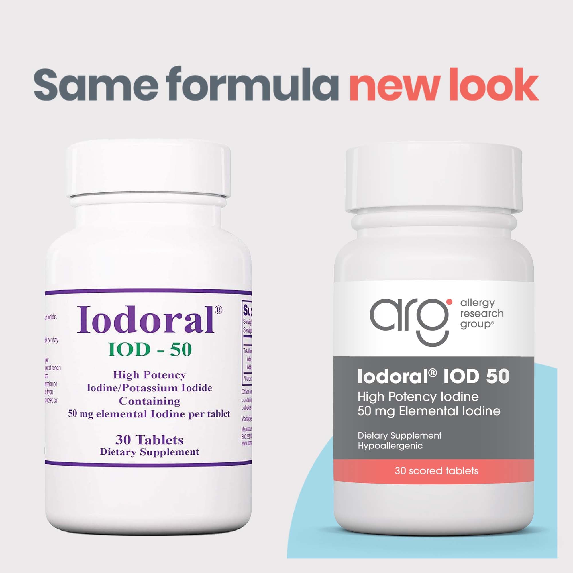 Optimox® Iodoral® 50 mg - new look vs original bottle