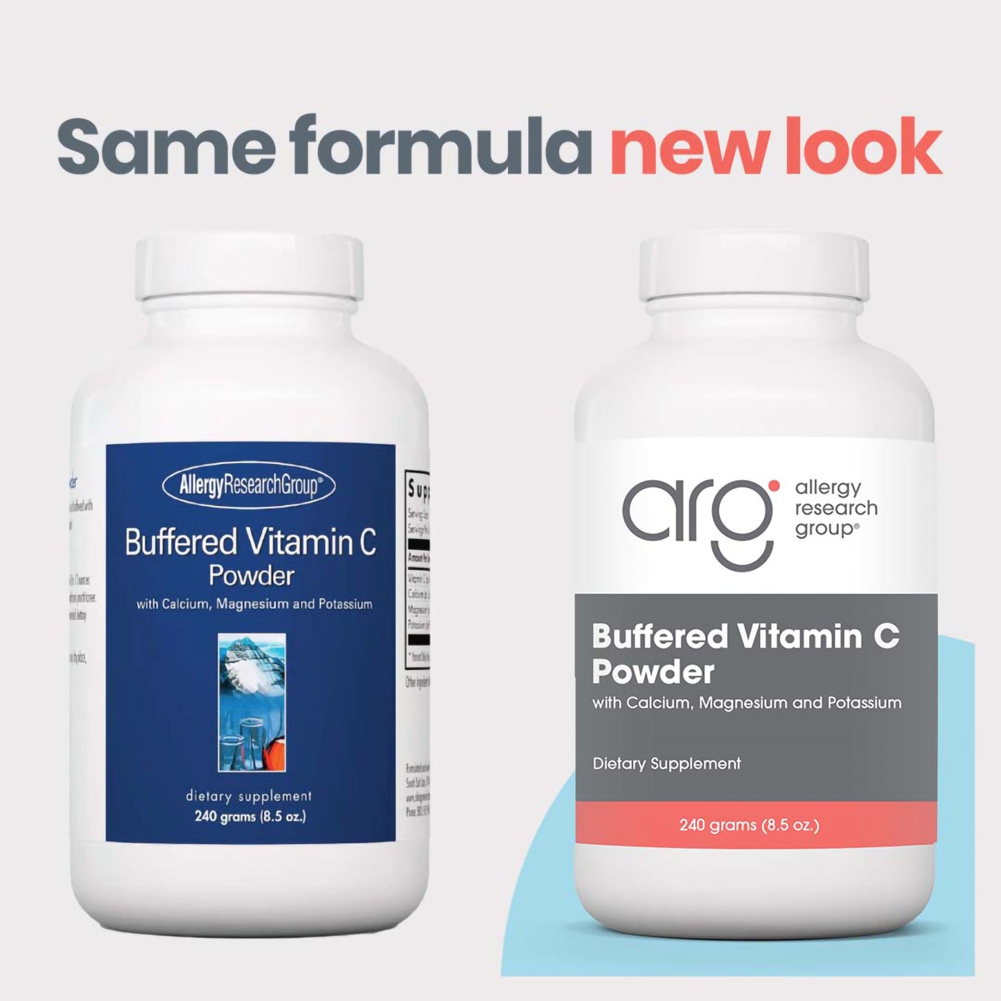 Buffered Vitamin C Powder - new look vs original bottle