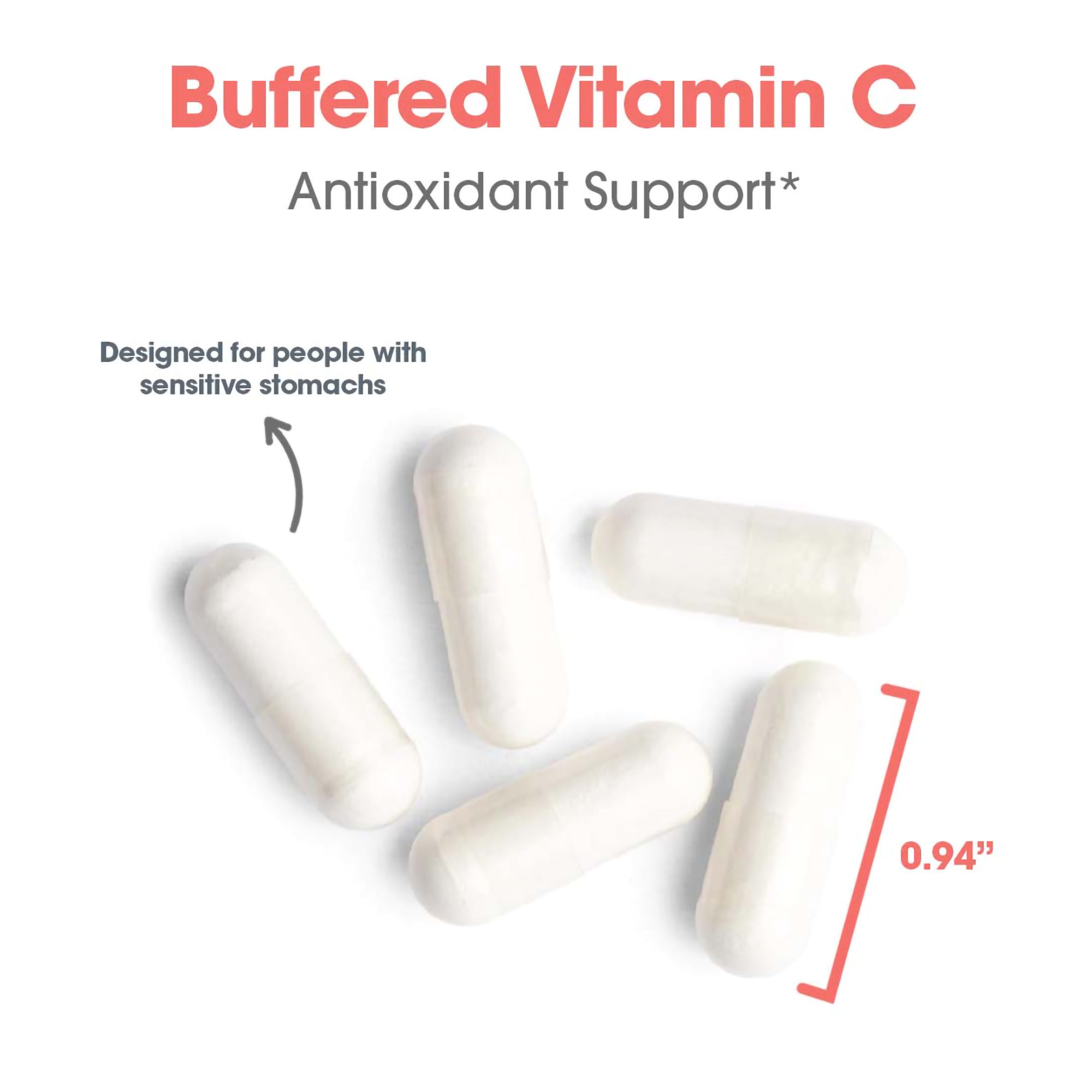 Buffered Vitamin C - capsule size and composition
