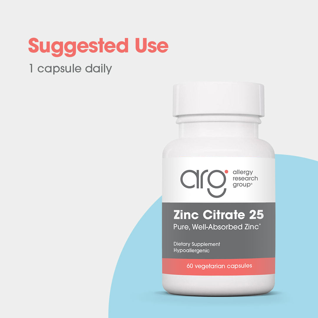 Zinc Citrate 25 mg - suggested use: 1 capsule daily