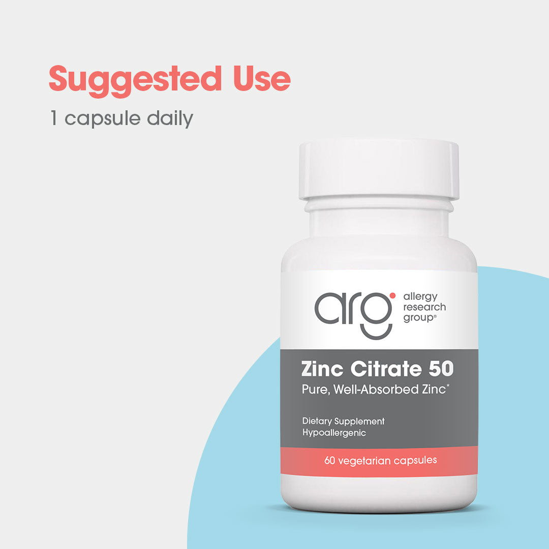 Zinc Citrate 50 mg - suggested use: 1 capsule daily