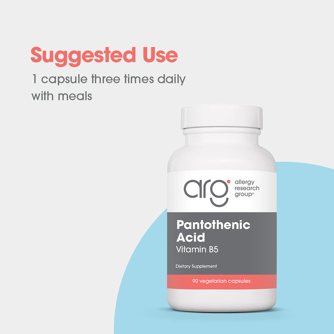 Pantothenic Acid - suggested use: 1 capsule three times daily with meals