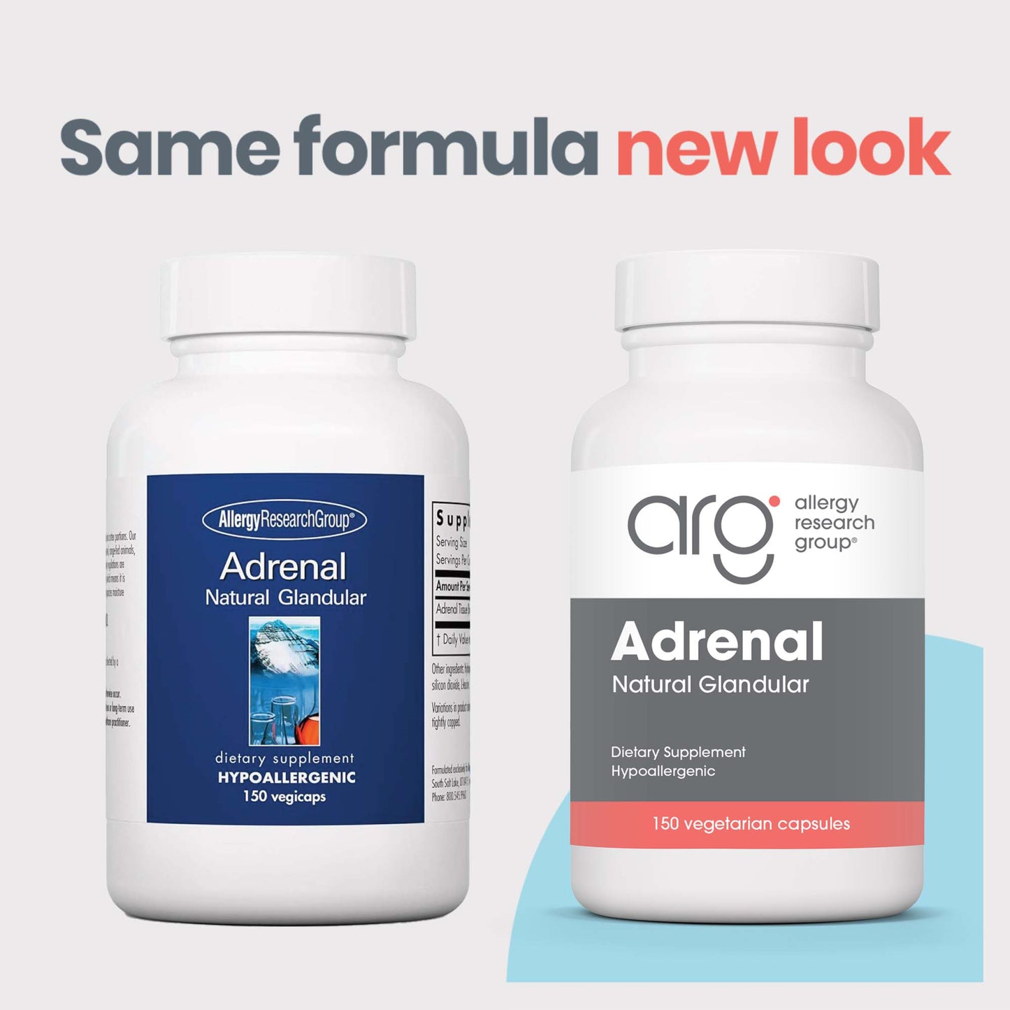 Adrenal - new look vs original bottle