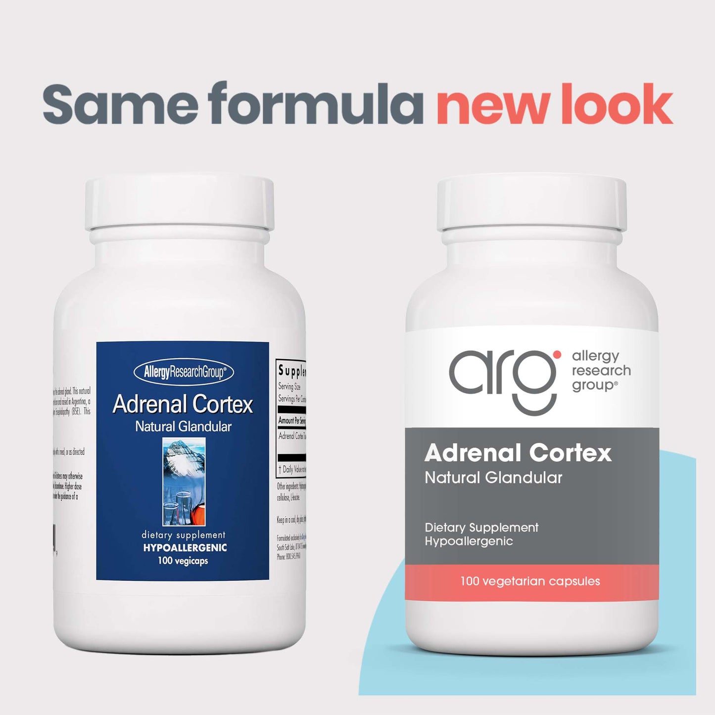 Adrenal Cortex - new look vs original bottle