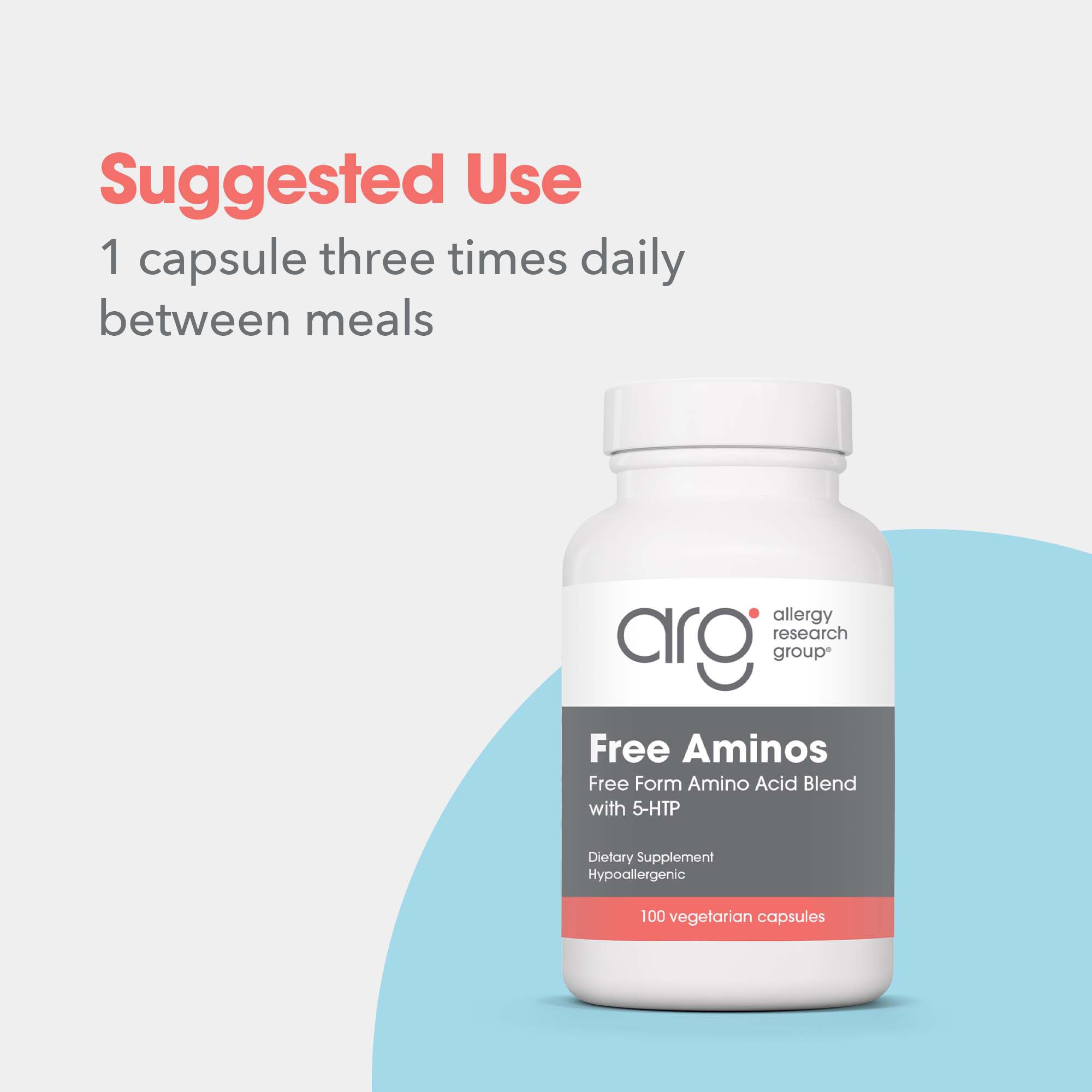 Free Aminos - suggested use: 1 capsule three times daily