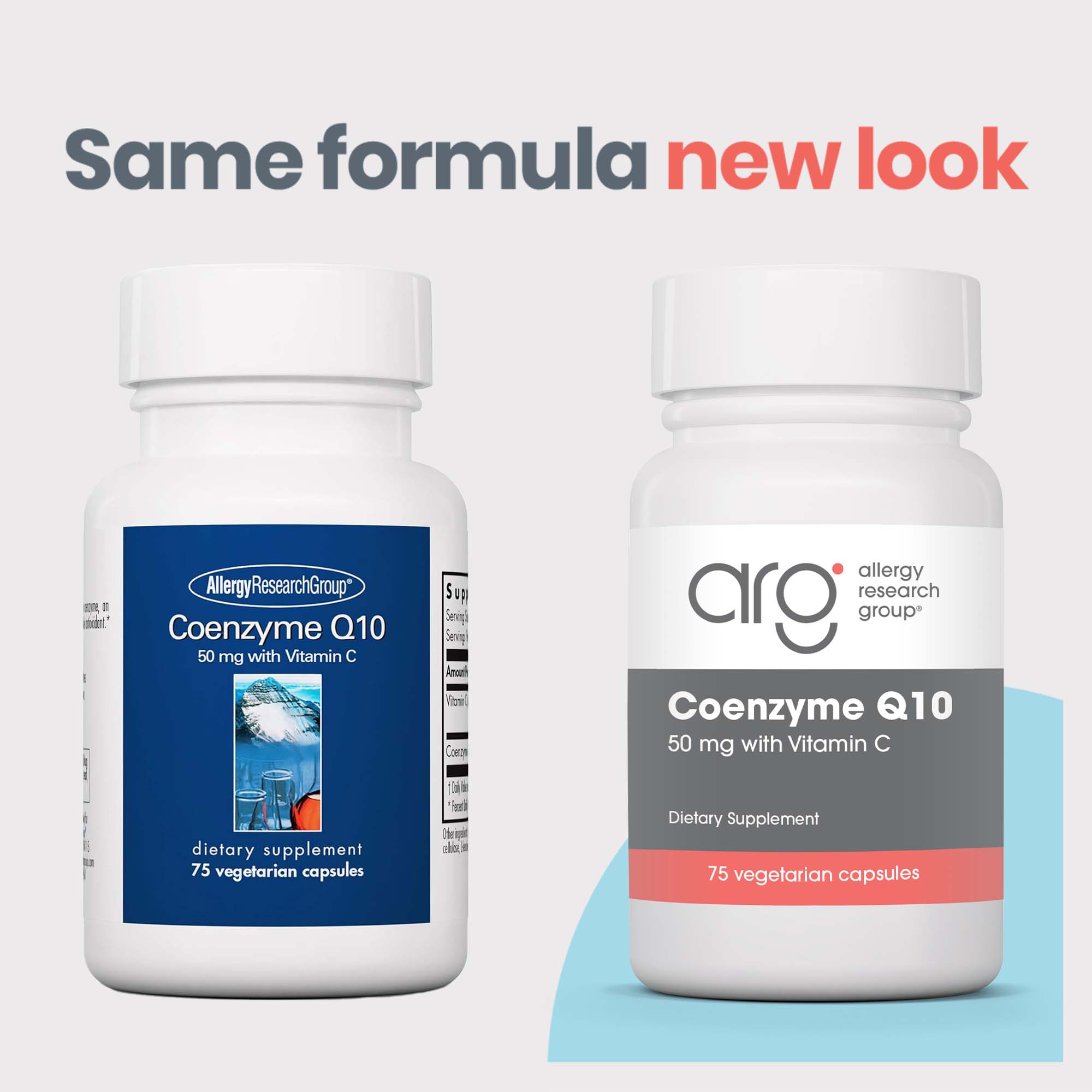 Coenzyme Q10 50 mg - new look vs original bottle