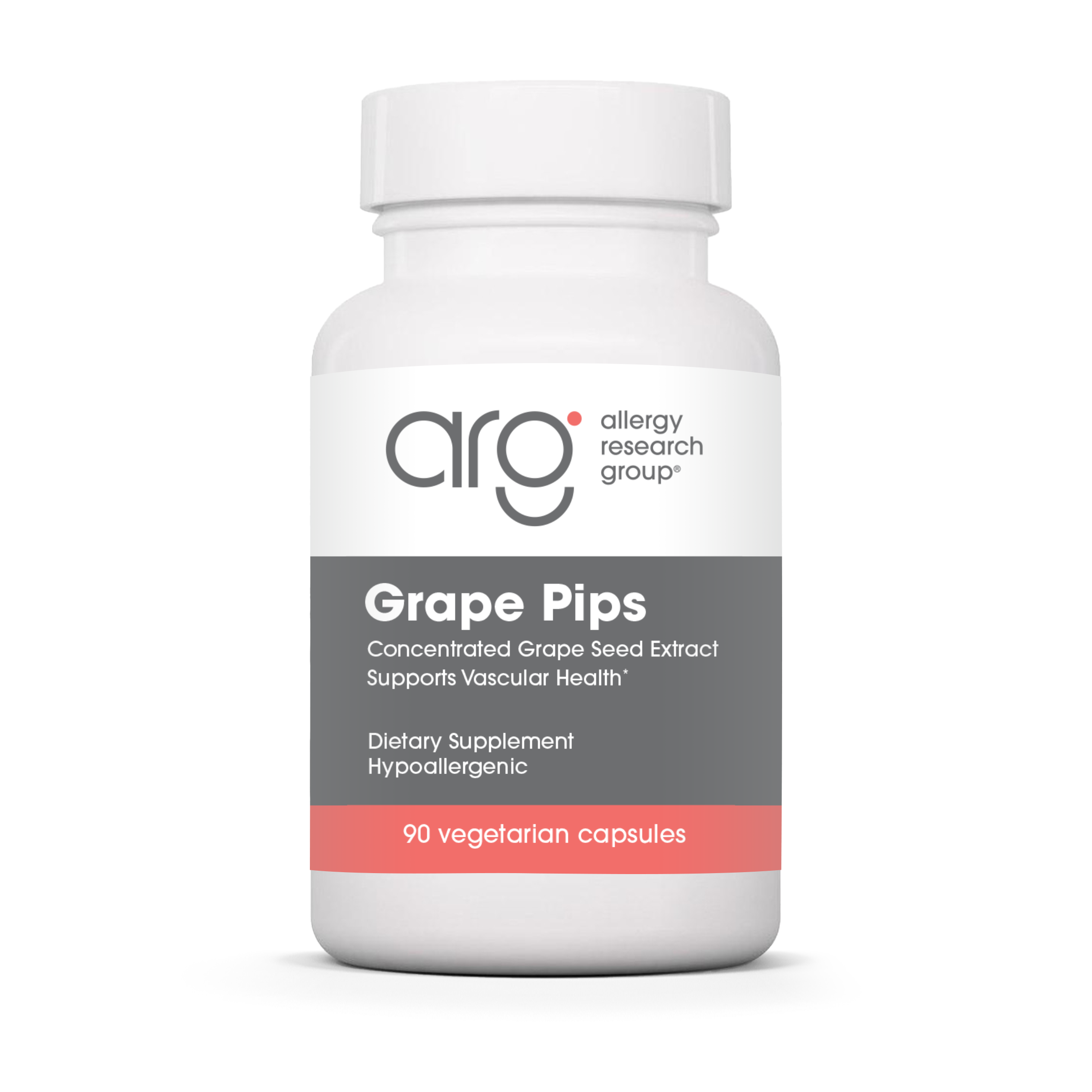 Allergy Research Group Grape Pips - 90 vegetarian capsules bottle front label