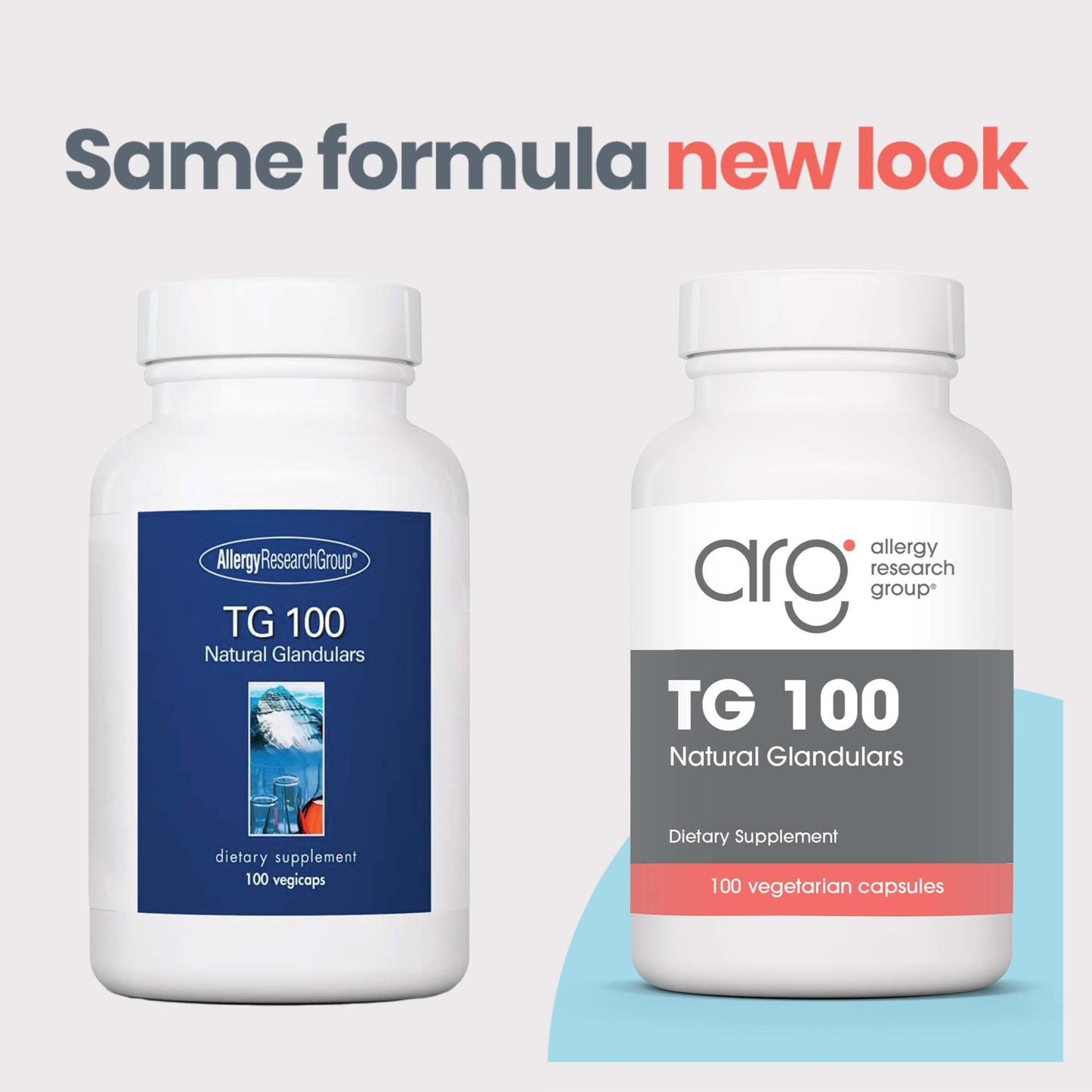 TG 100 - new look vs original bottle