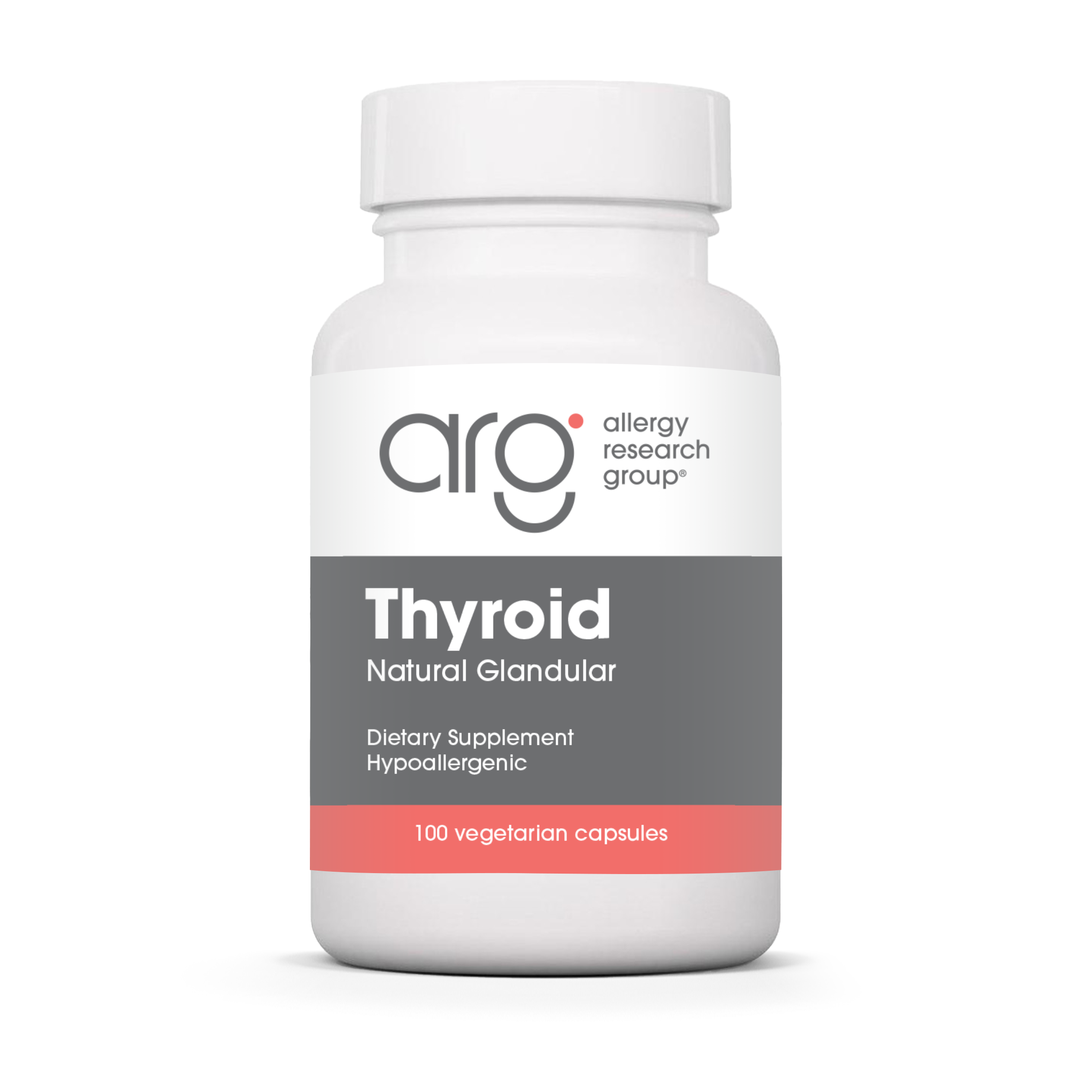 Allergy Research Group Thyroid - 100 vegetarian capsules bottle front label
