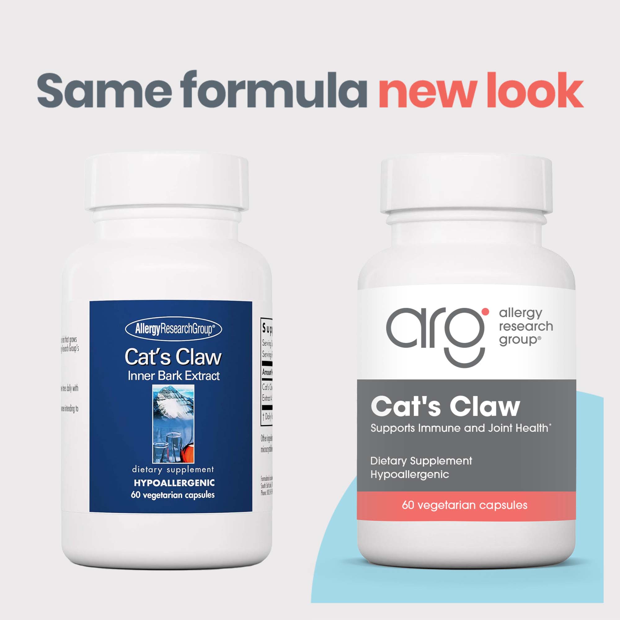 Cat's Claw - new look vs original bottle
