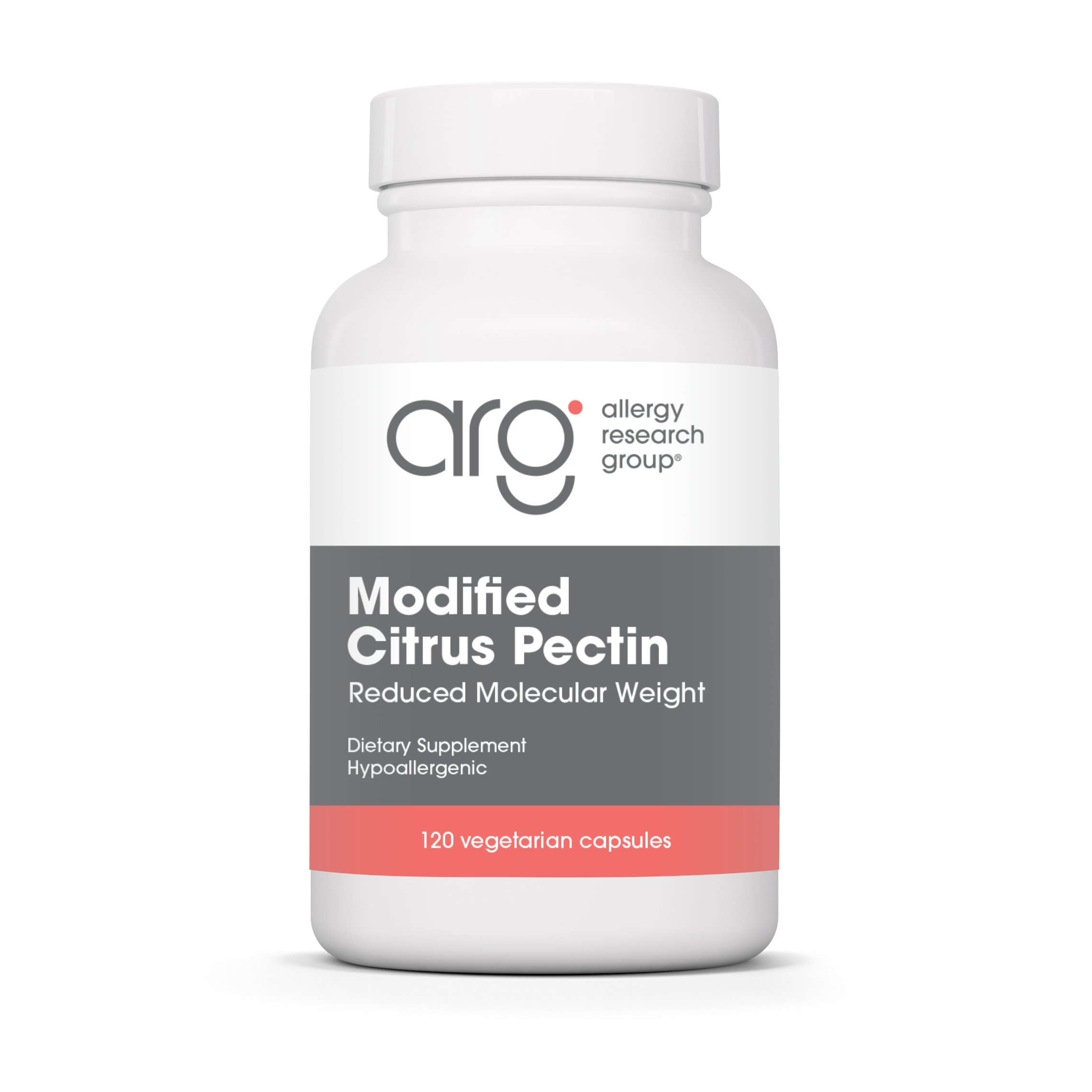 Allergy Research Group Modified Citrus Pectin - 120 vegetarian capsules bottle front label