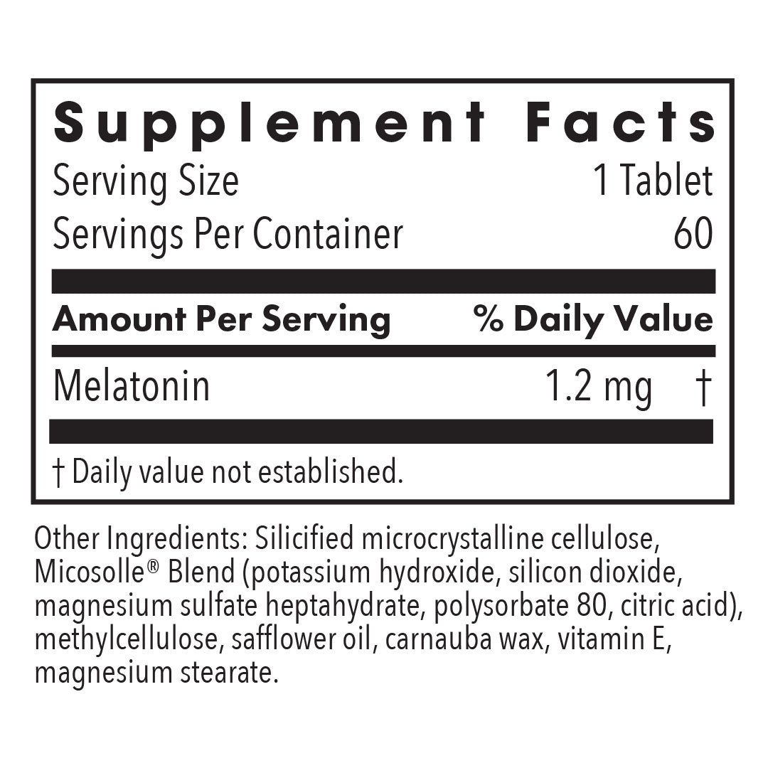 Slow Motion Melatonin - supplement fact label with Melatonin