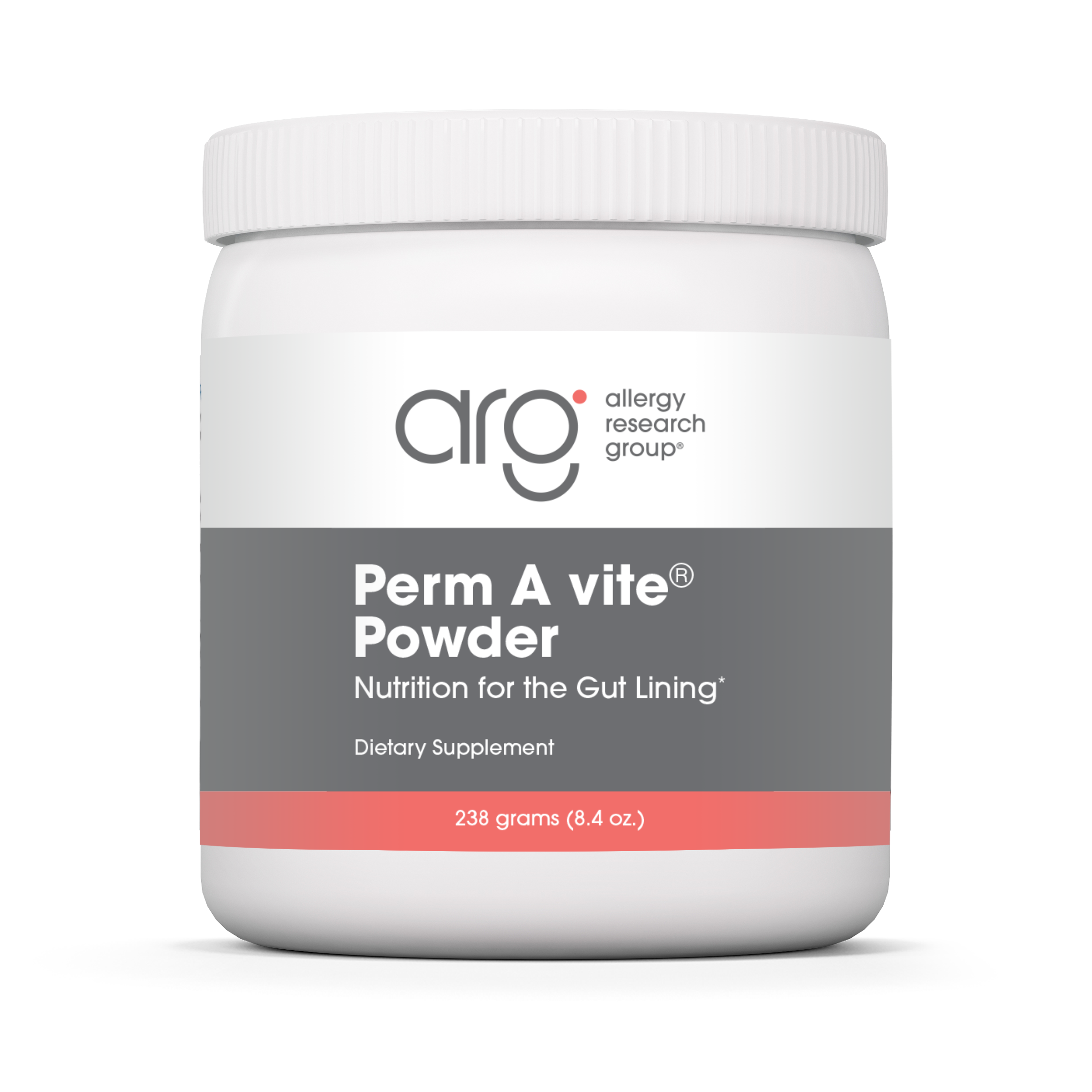 Allergy Research Group Perm A vite Powder jar, 238 grams for gut lining nutrition and gastrointestinal support