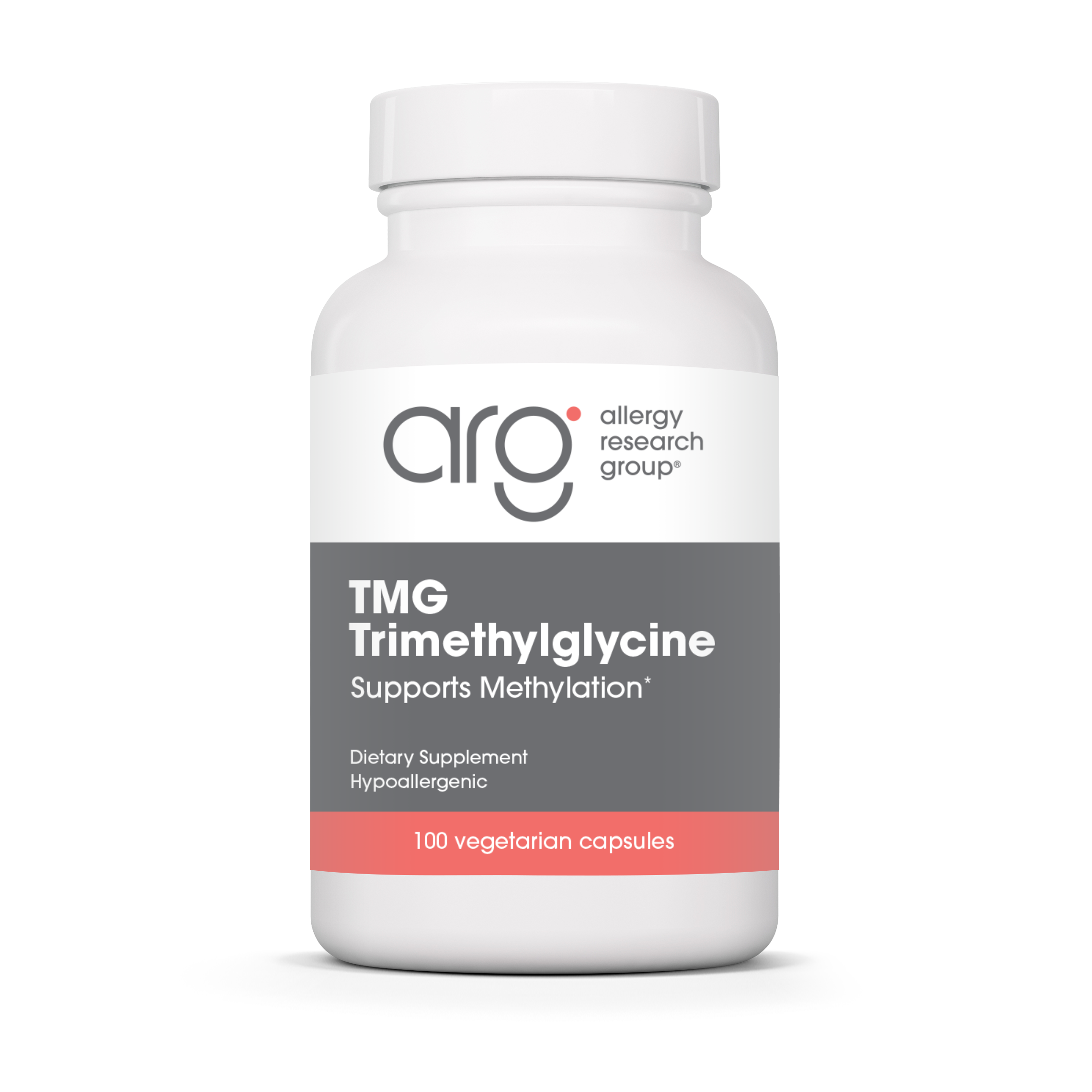 Allergy Research Group TMG - 100 vegetarian capsules bottle front label