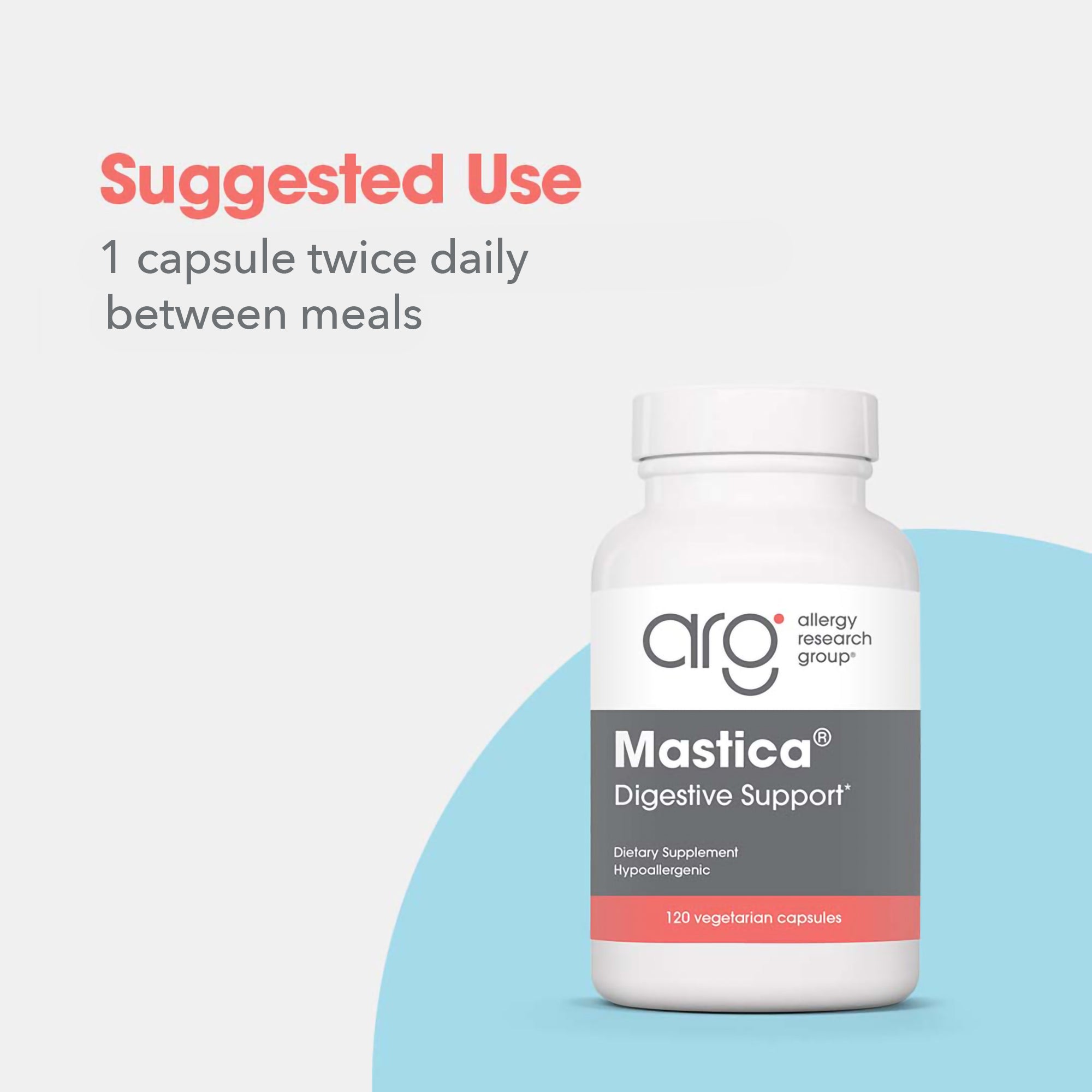 Mastica® - suggested use: 1 capsule twice daily between meals