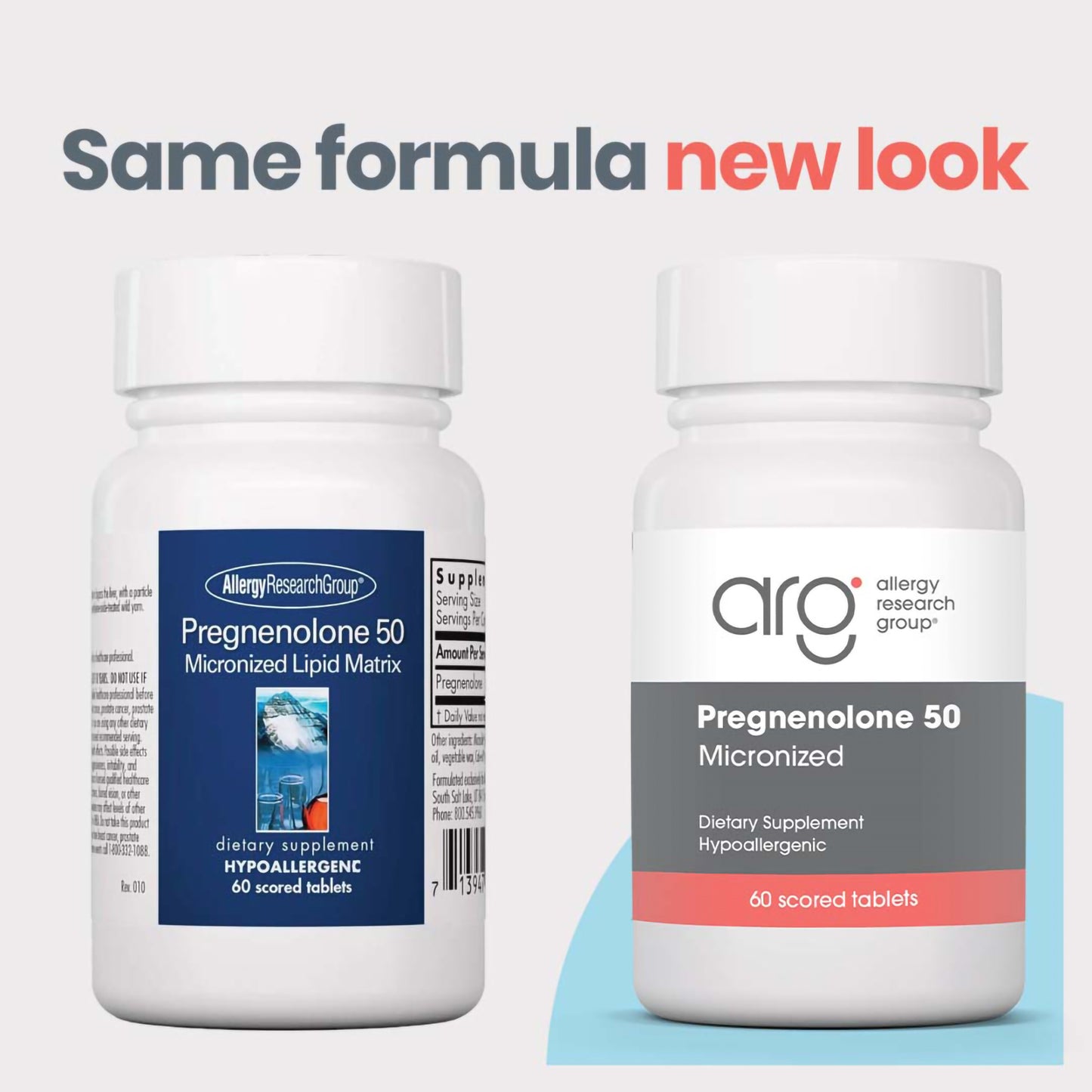 Pregnenolone 50 mg - new look vs original bottle