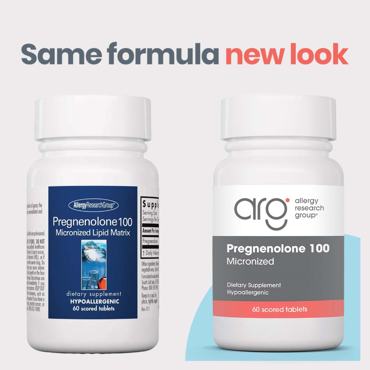 Pregnenolone 100 mg - new look vs original bottle