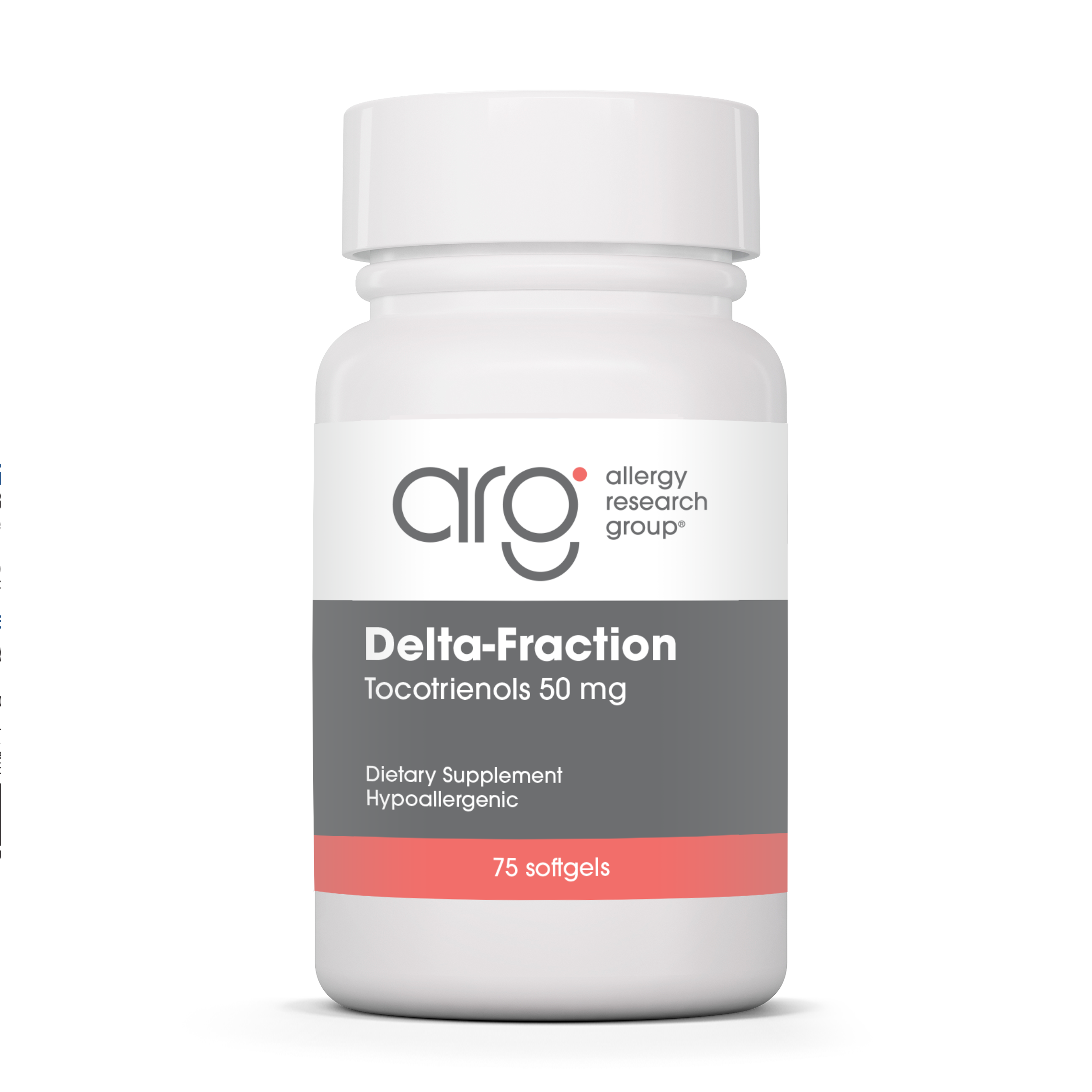 Allergy Research Group Delta-Fraction Tocotrienols 50 mg - 75 softgels bottle front label