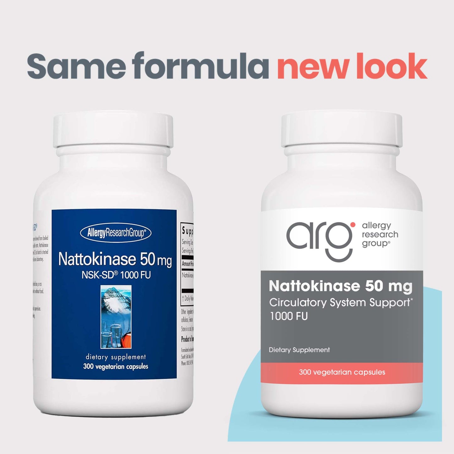 Nattokinase 50 mg - new look vs original bottle