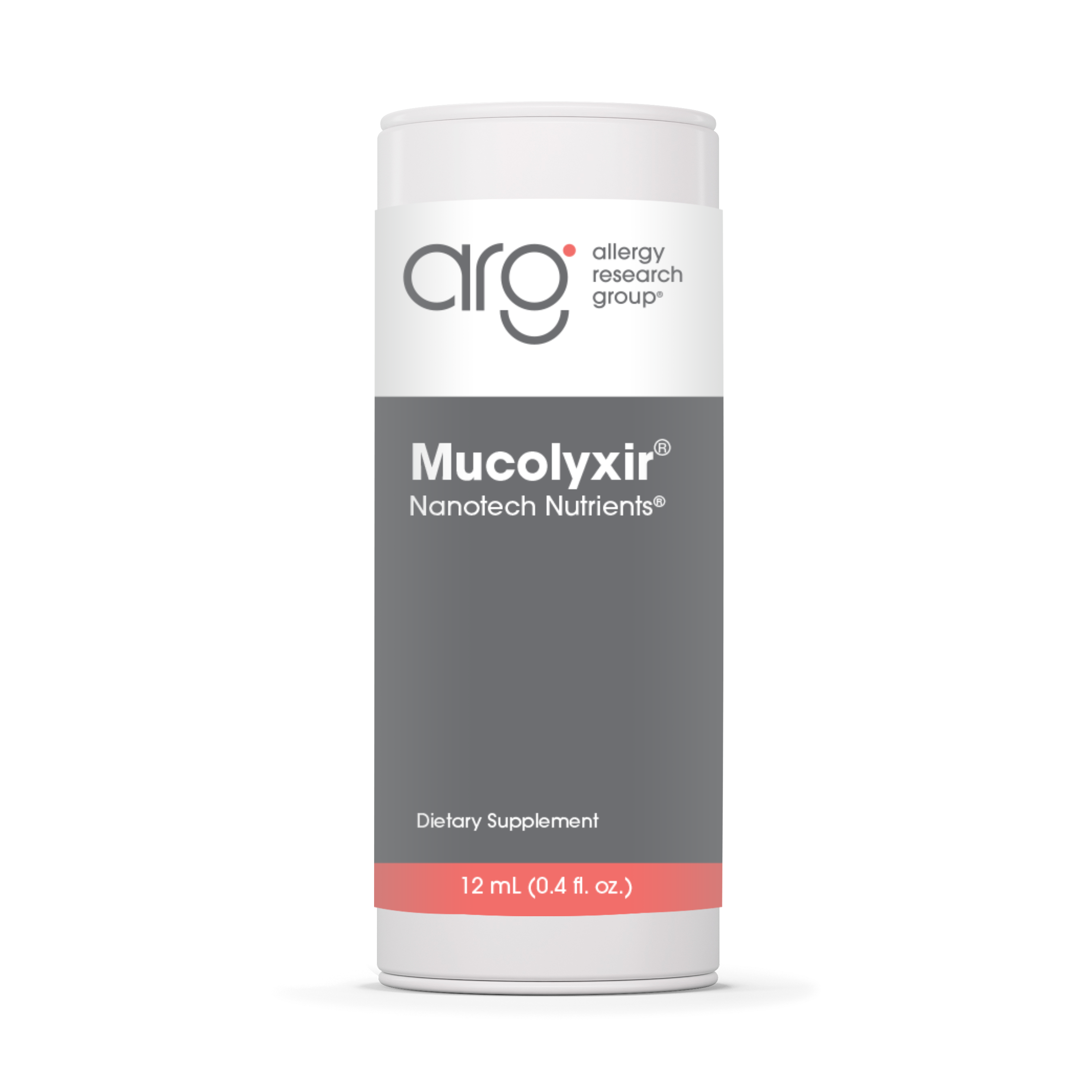 Allergy Research Group Mucolyxir® - 12 mL (0,4 fl. oz.) bottle front label