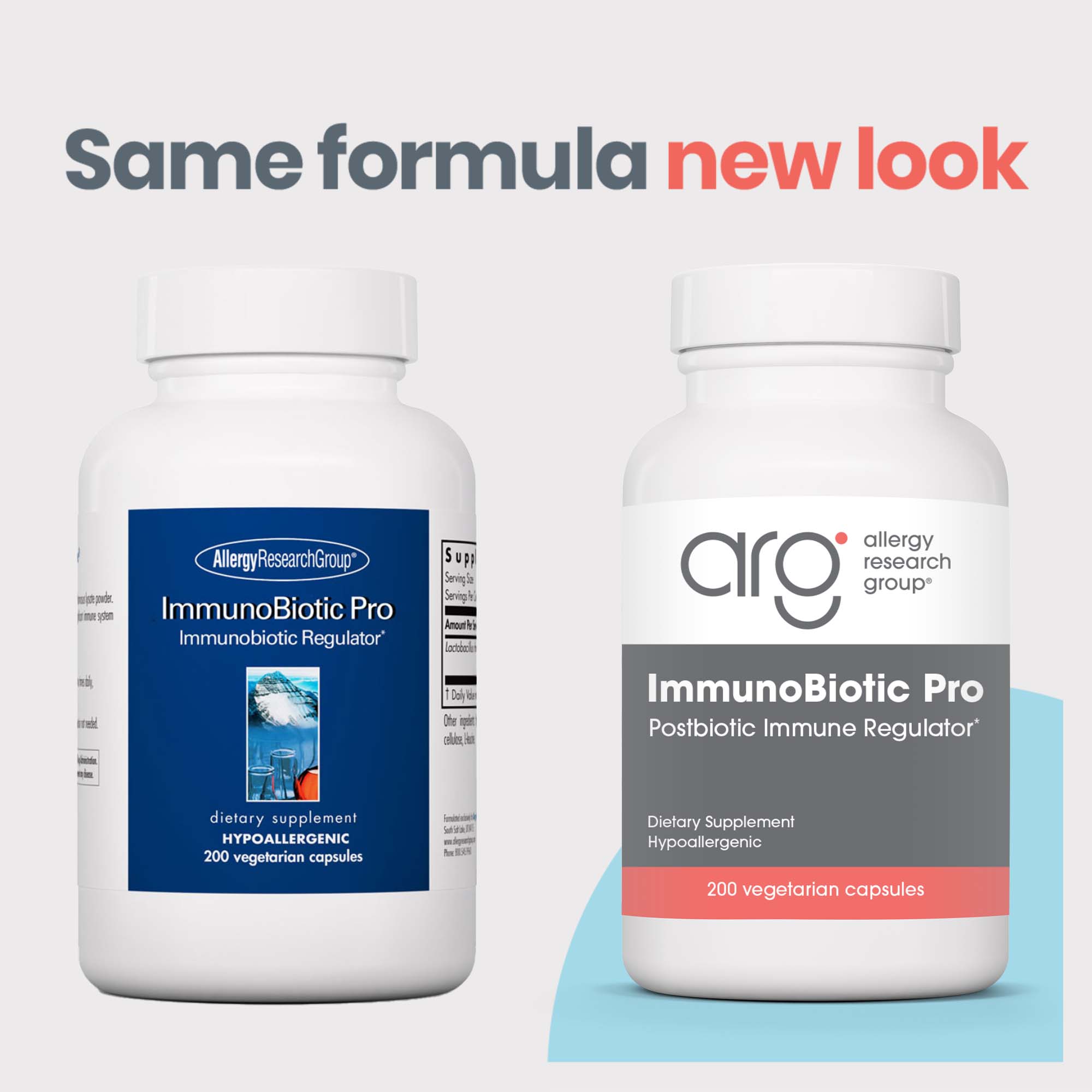 ImmunoBiotic Pro - new look vs original bottle
