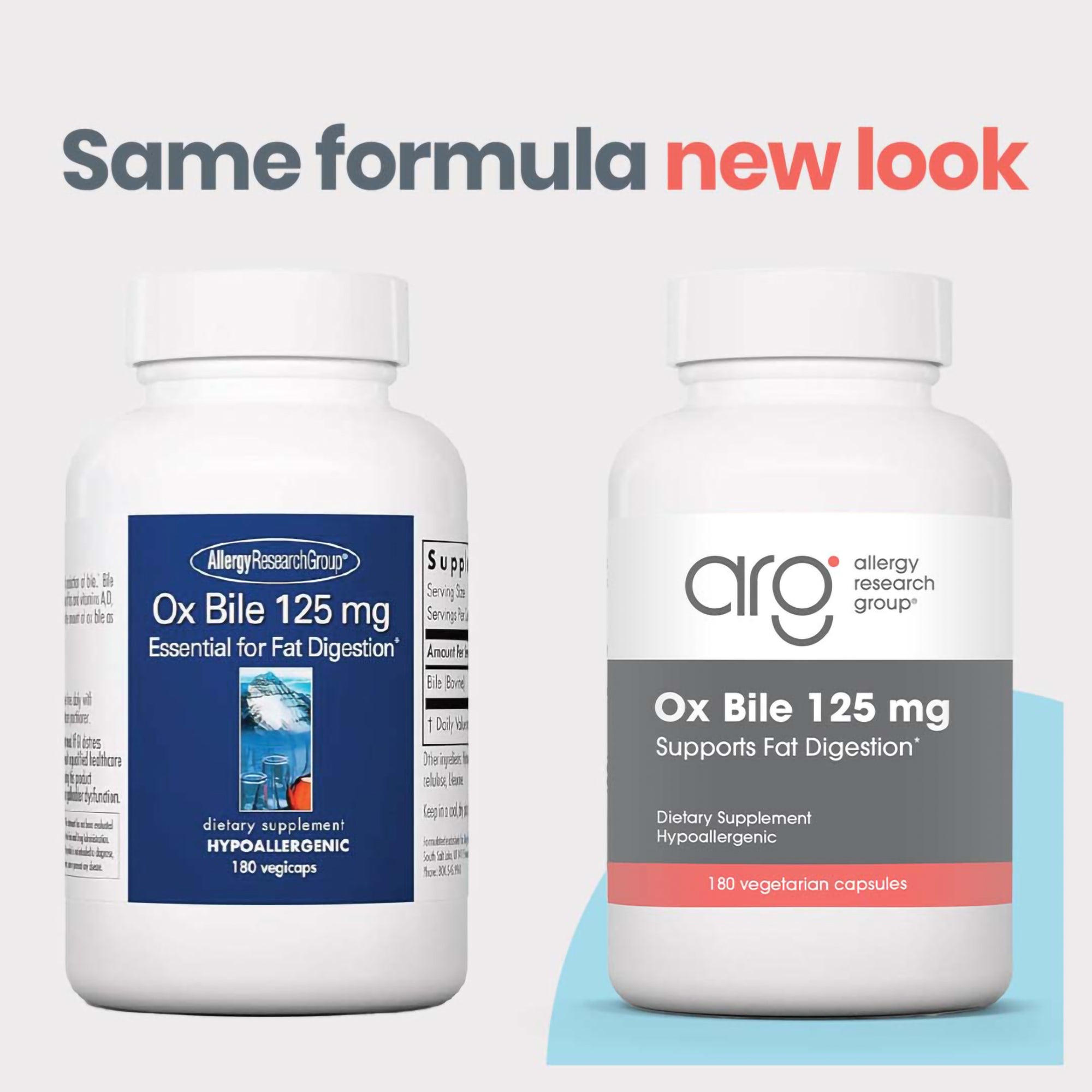 Ox Bile 125 mg - new look vs original bottle