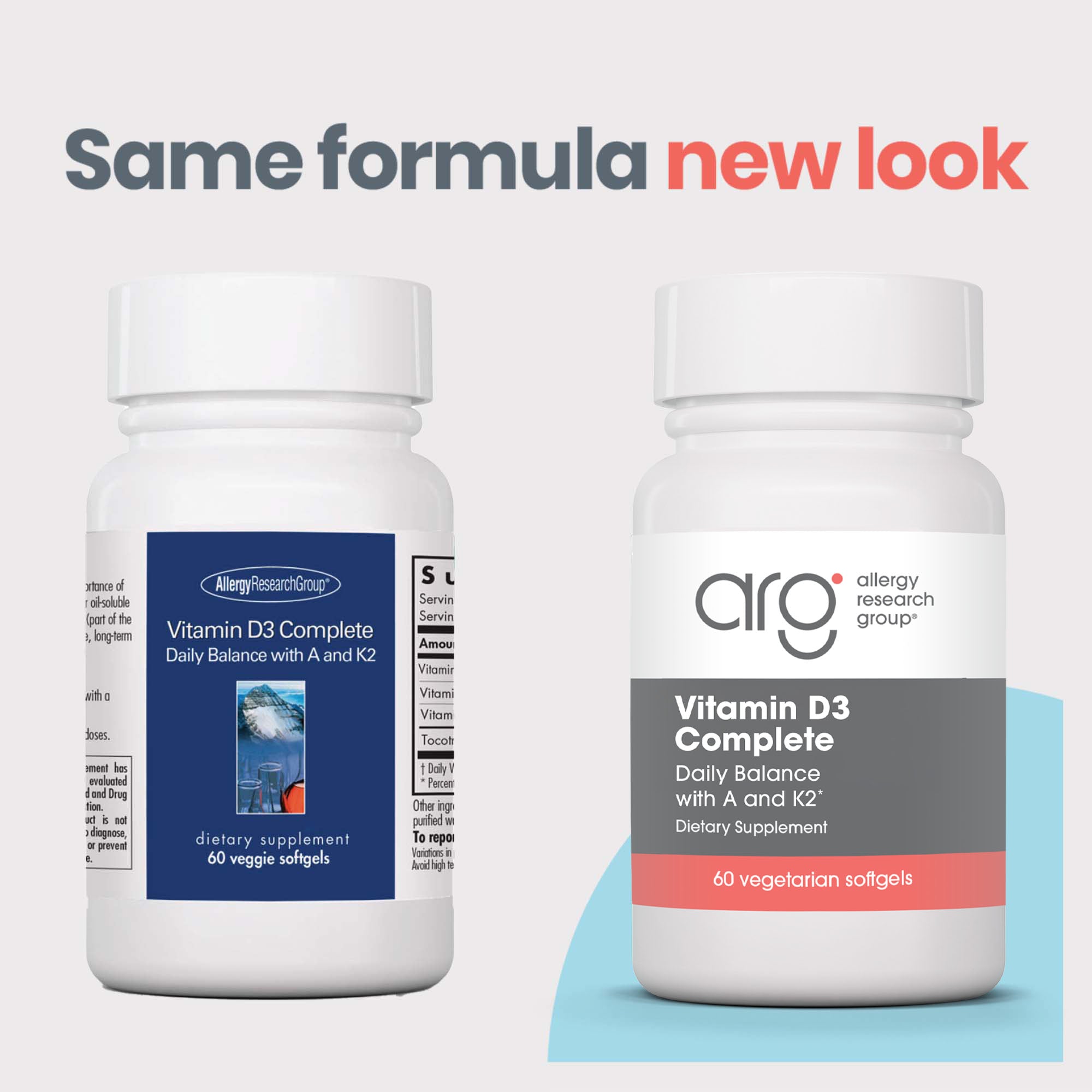 Vitamin D3 Complete - new look vs original bottle