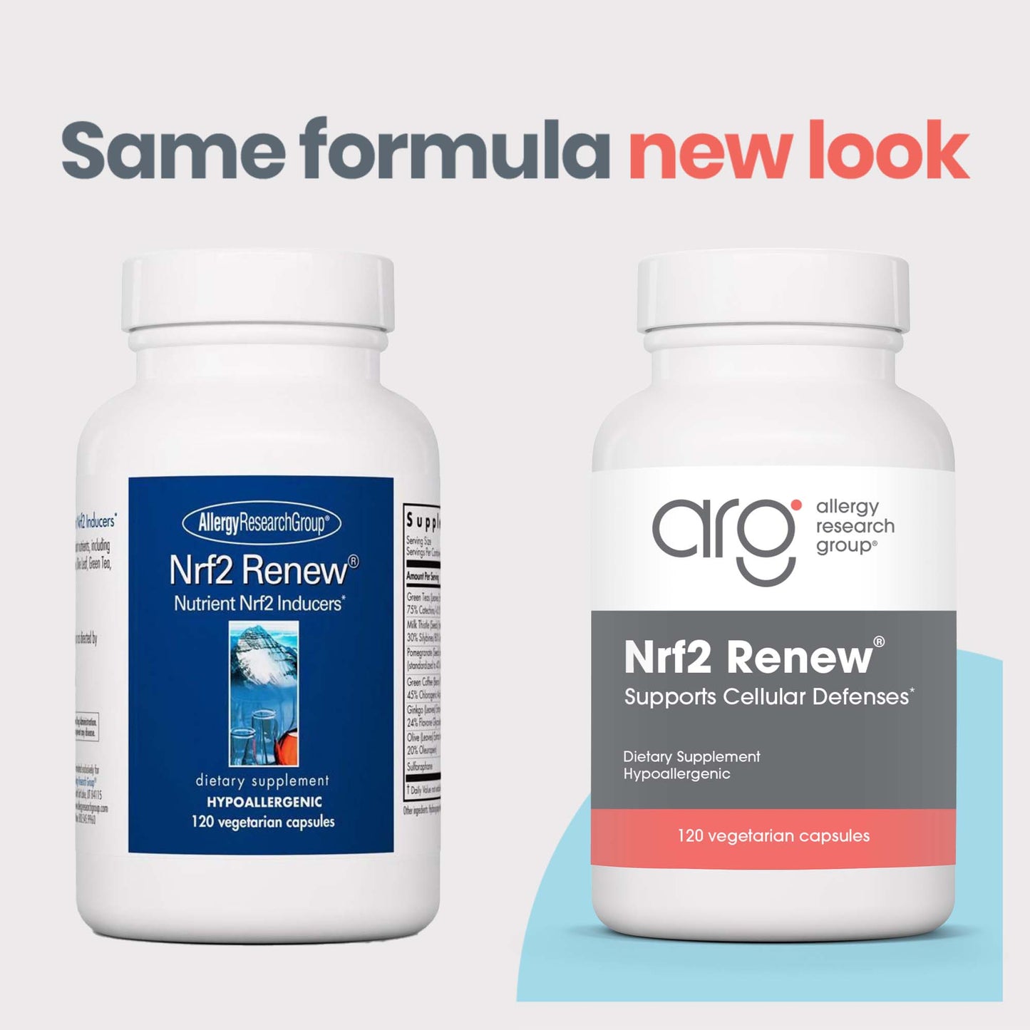 Nrf2 Renew® - new look vs original bottle
