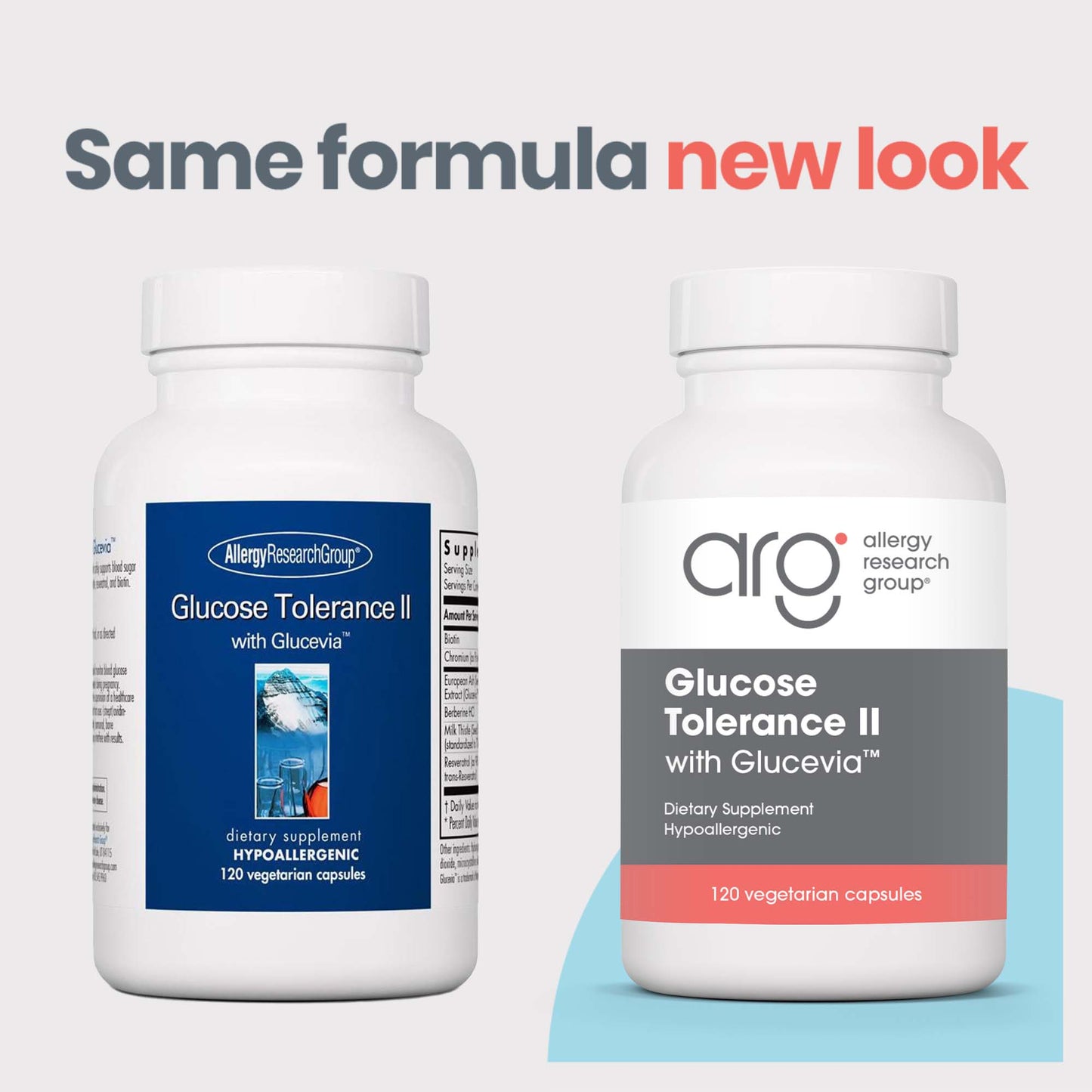 Glucose Tolerance II - new look vs original bottle