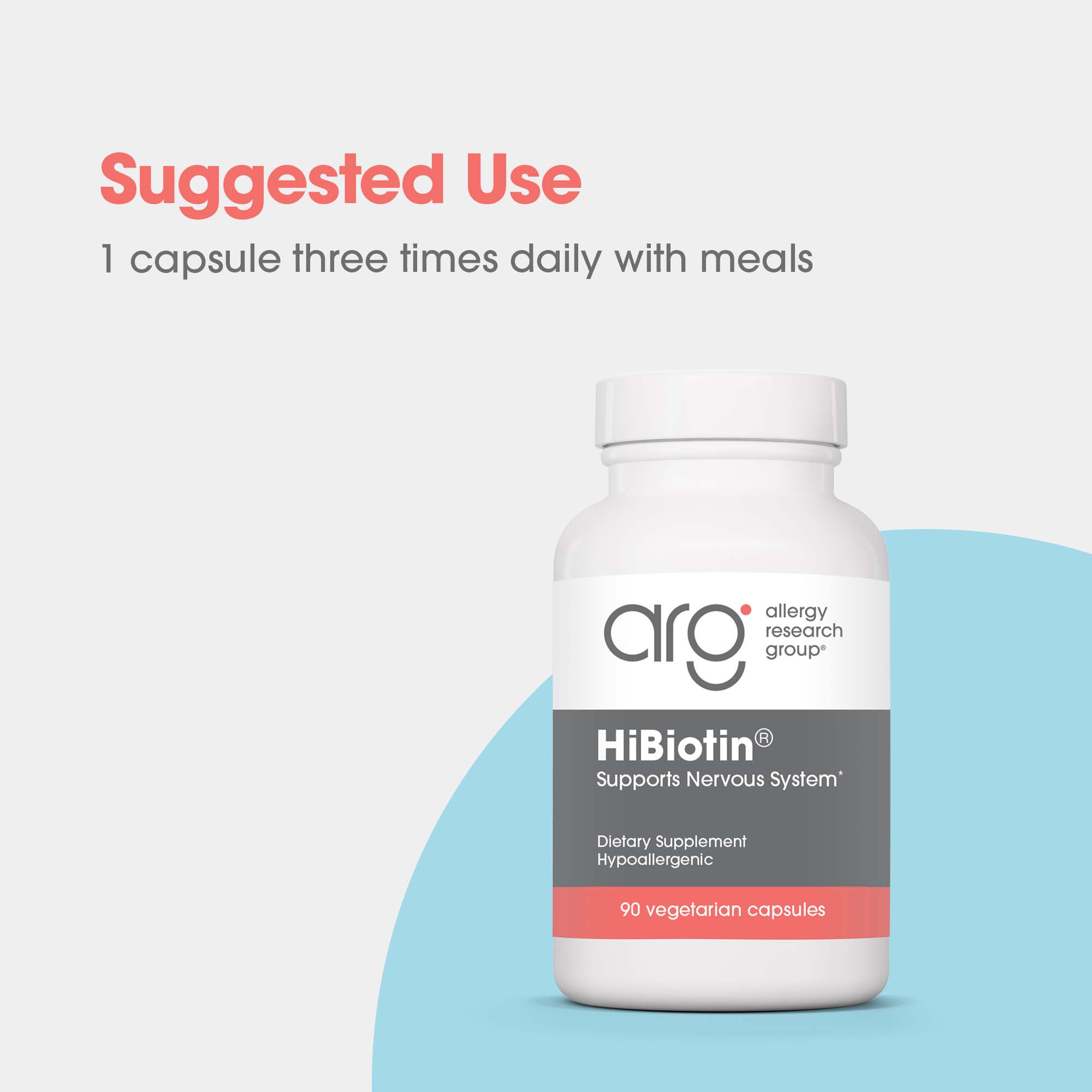 HiBiotin® - suggested use: 1 capsule three times daily with meals