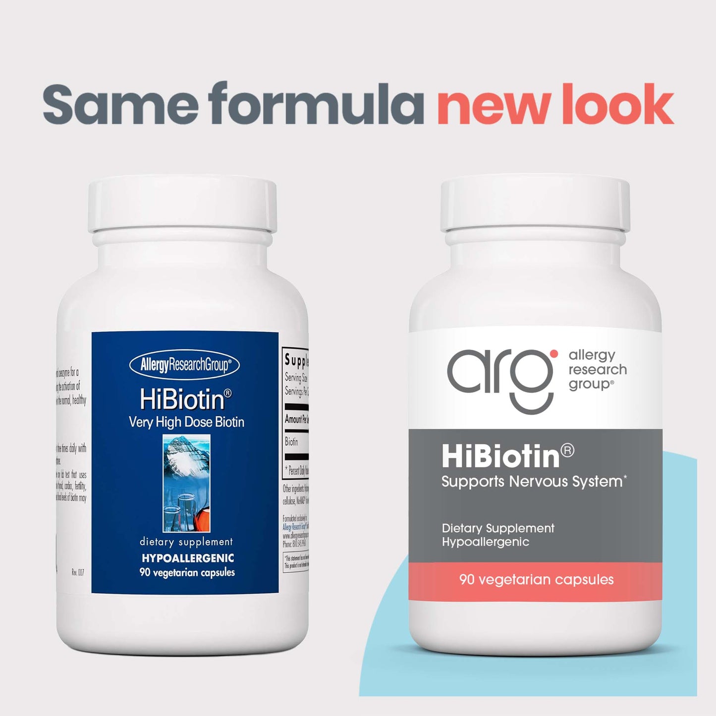 HiBiotin® - new look vs original bottle