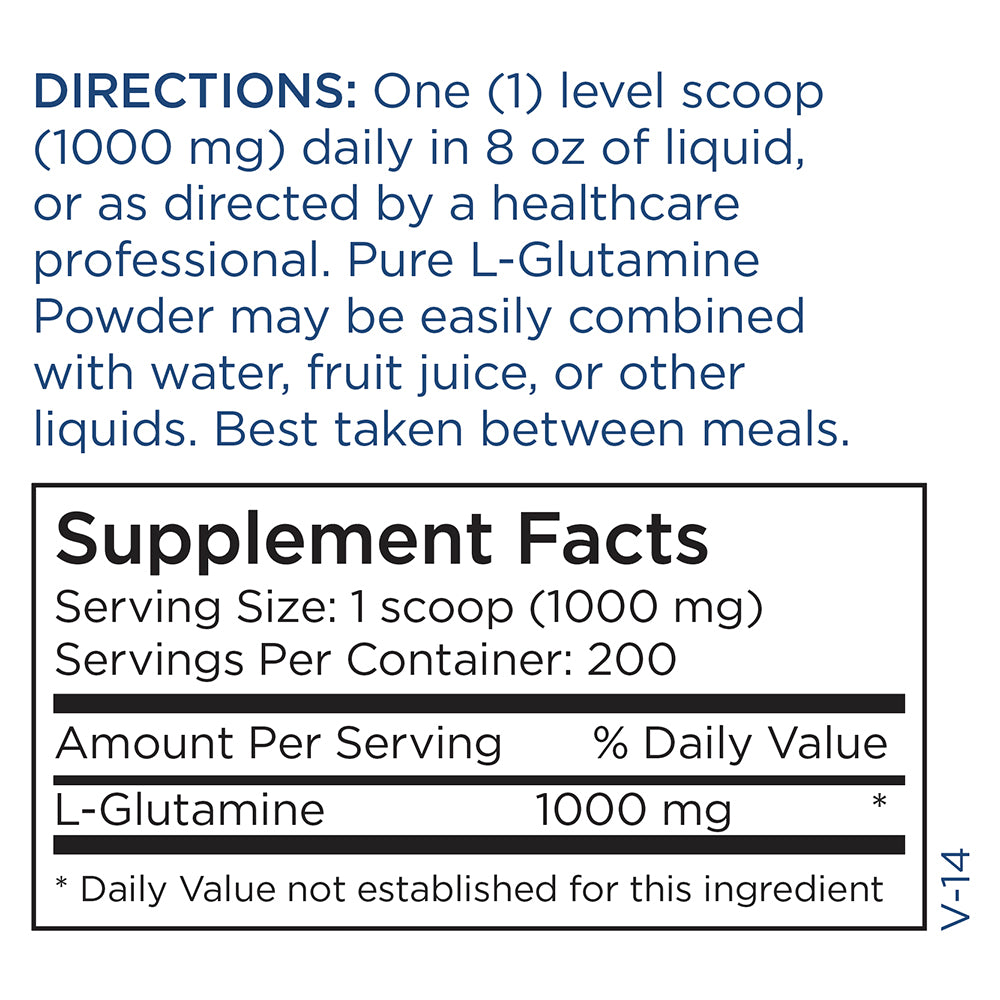 Supplement Facts L-Glutamine Powder 200g, 200 Servings