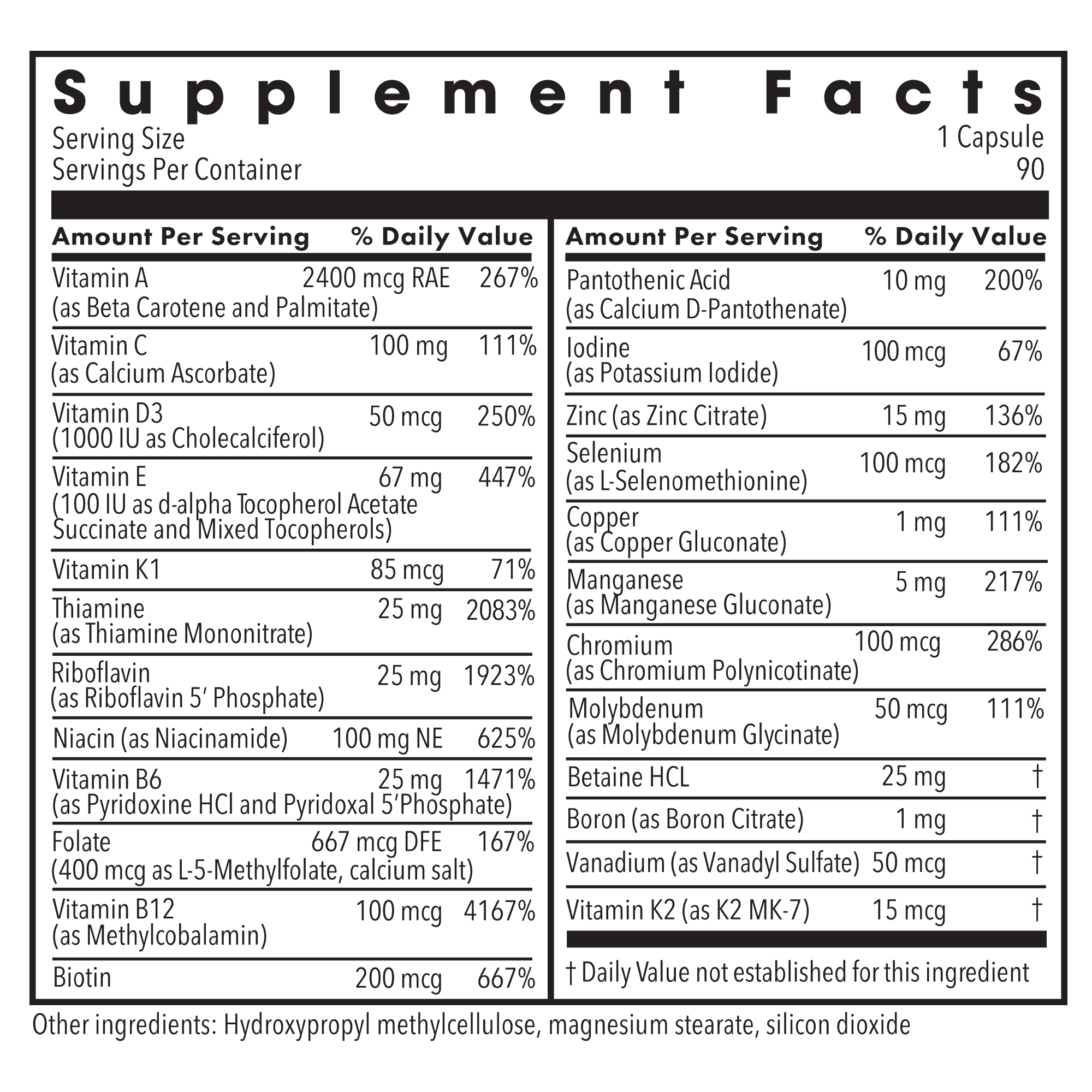 Metabolic Maintenance® The Big One® Plus without Iron