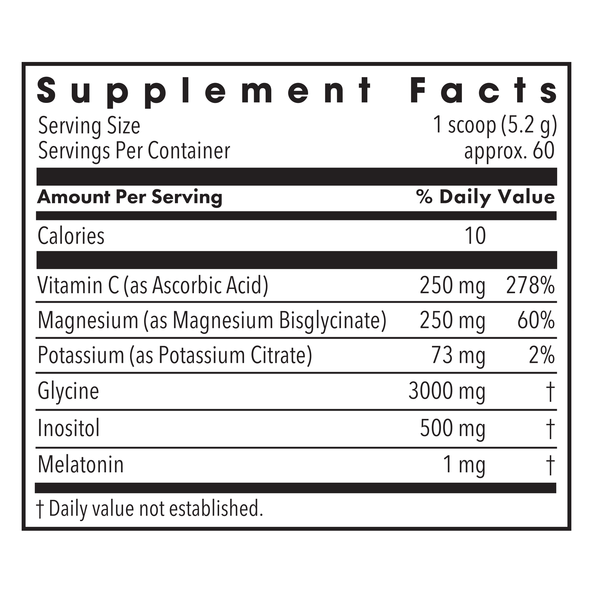 Supplement Facts label for Metabolic Maintenance R.E.M. Maintenance dietary supplement.
