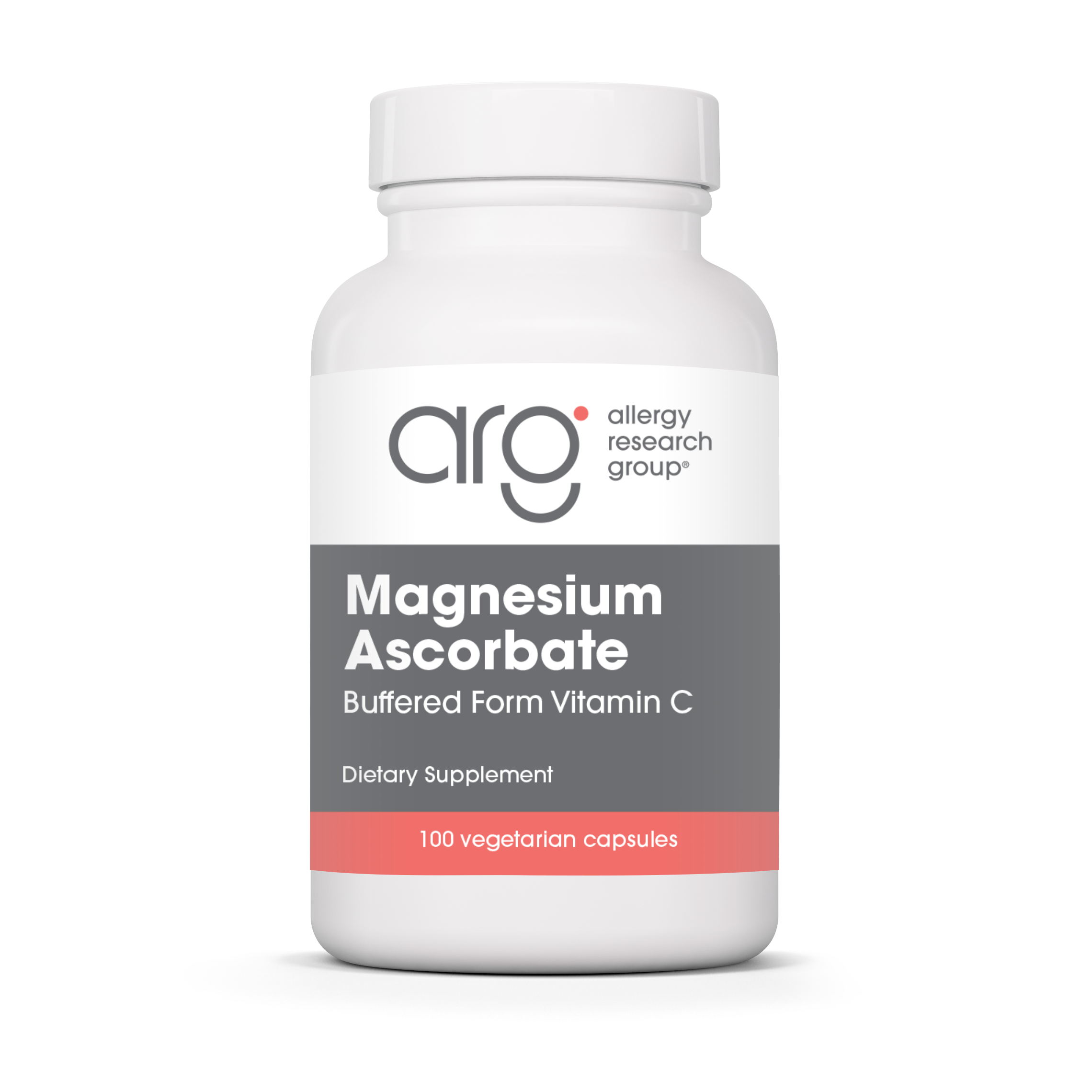 Allergy Research Group Magnesium Ascorbate - 100 vegetarian capsules bottle front label