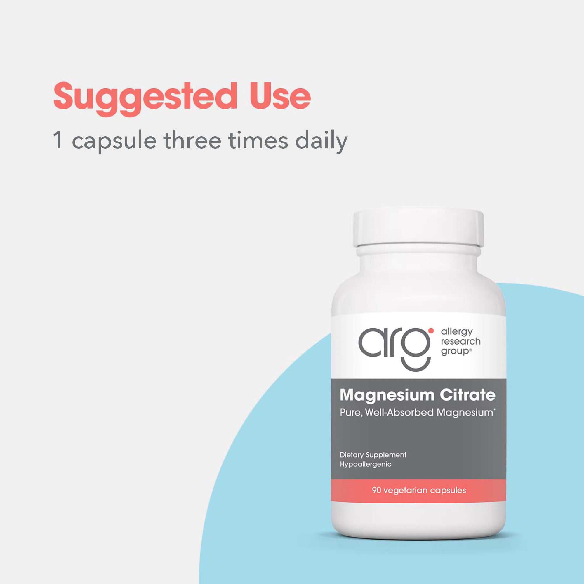Magnesium Citrate - suggested use: 1 capsule three times daily