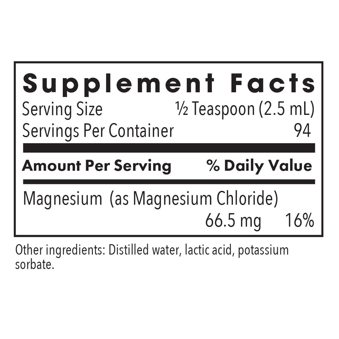 Solution of Magnesium - supplement fact label with Magnesium