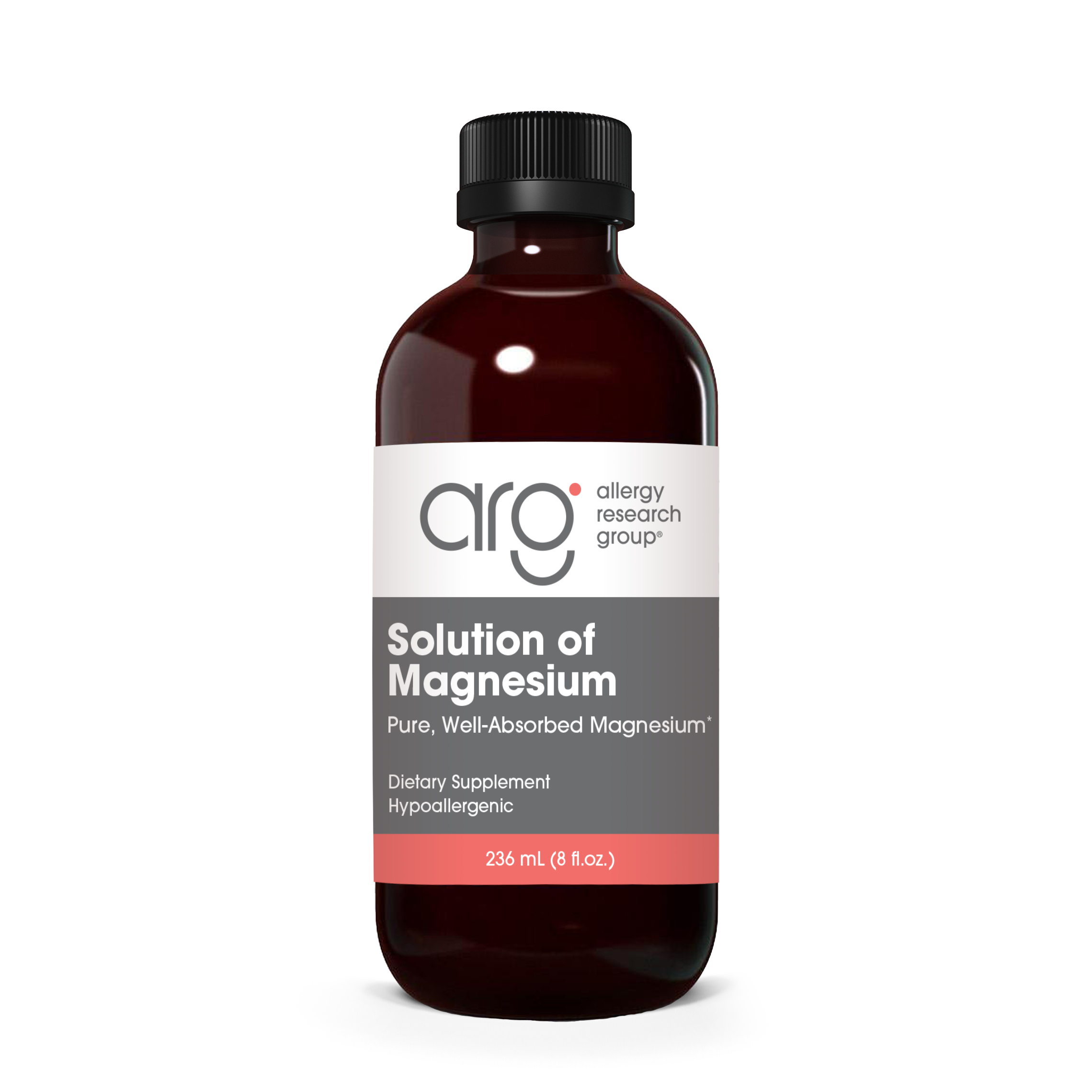 Allergy Research Group Solution of Magnesium - 236 mL (8 fl. oz.) bottle front label
