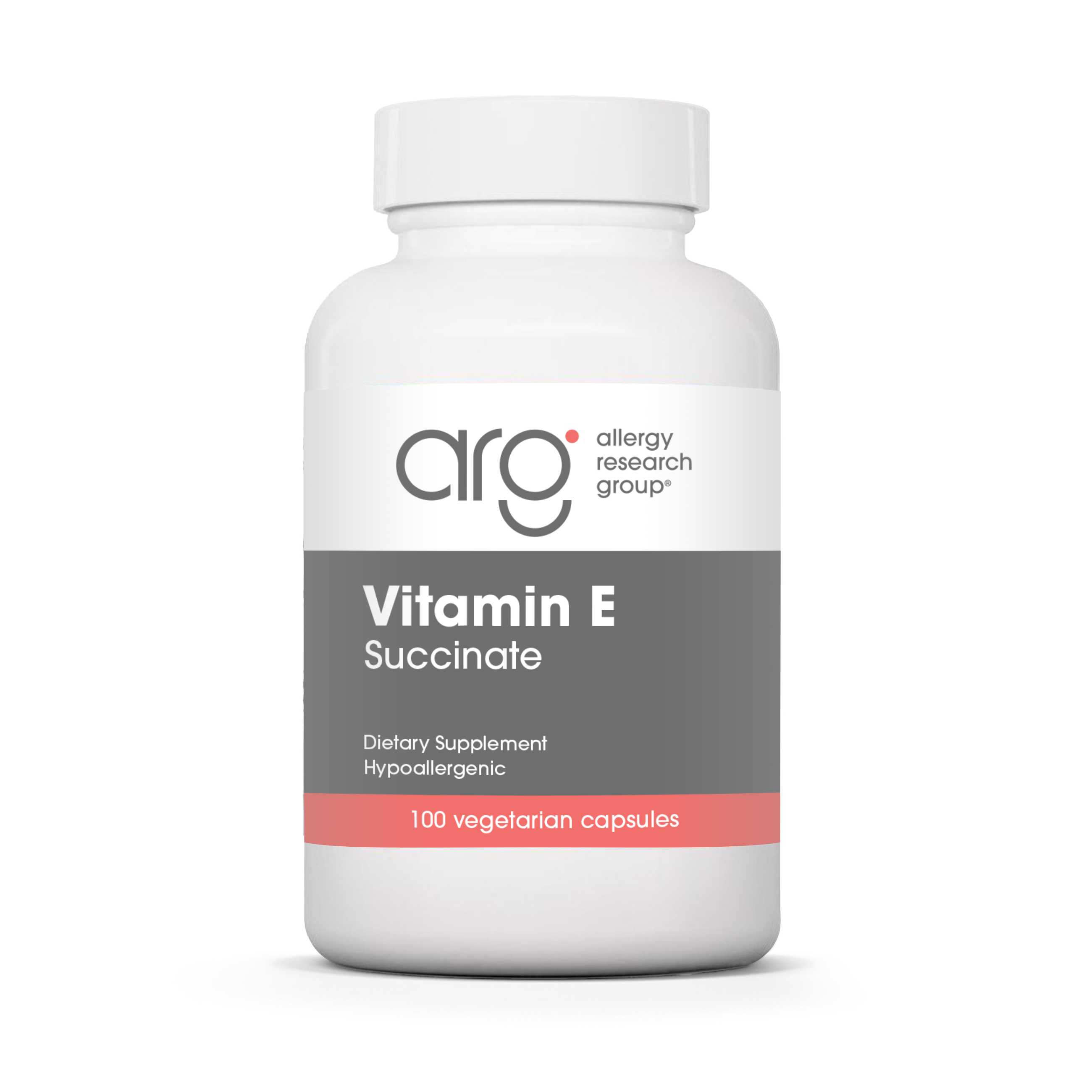 Allergy Research Group Vitamin E - 100 vegetarian capsules bottle front label