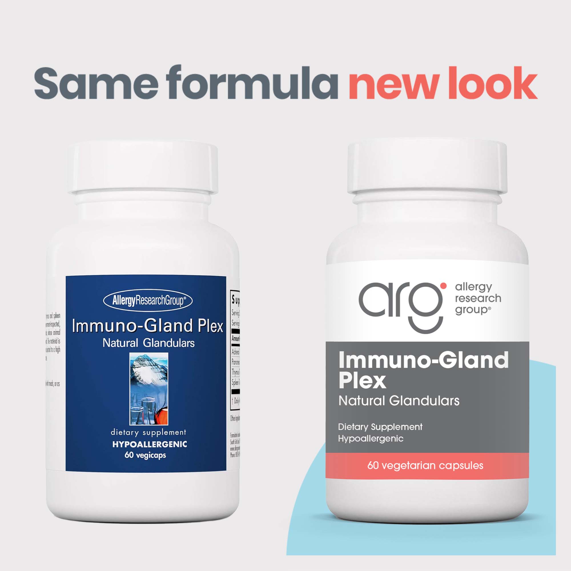 Immuno-Gland Plex - new look vs original bottle