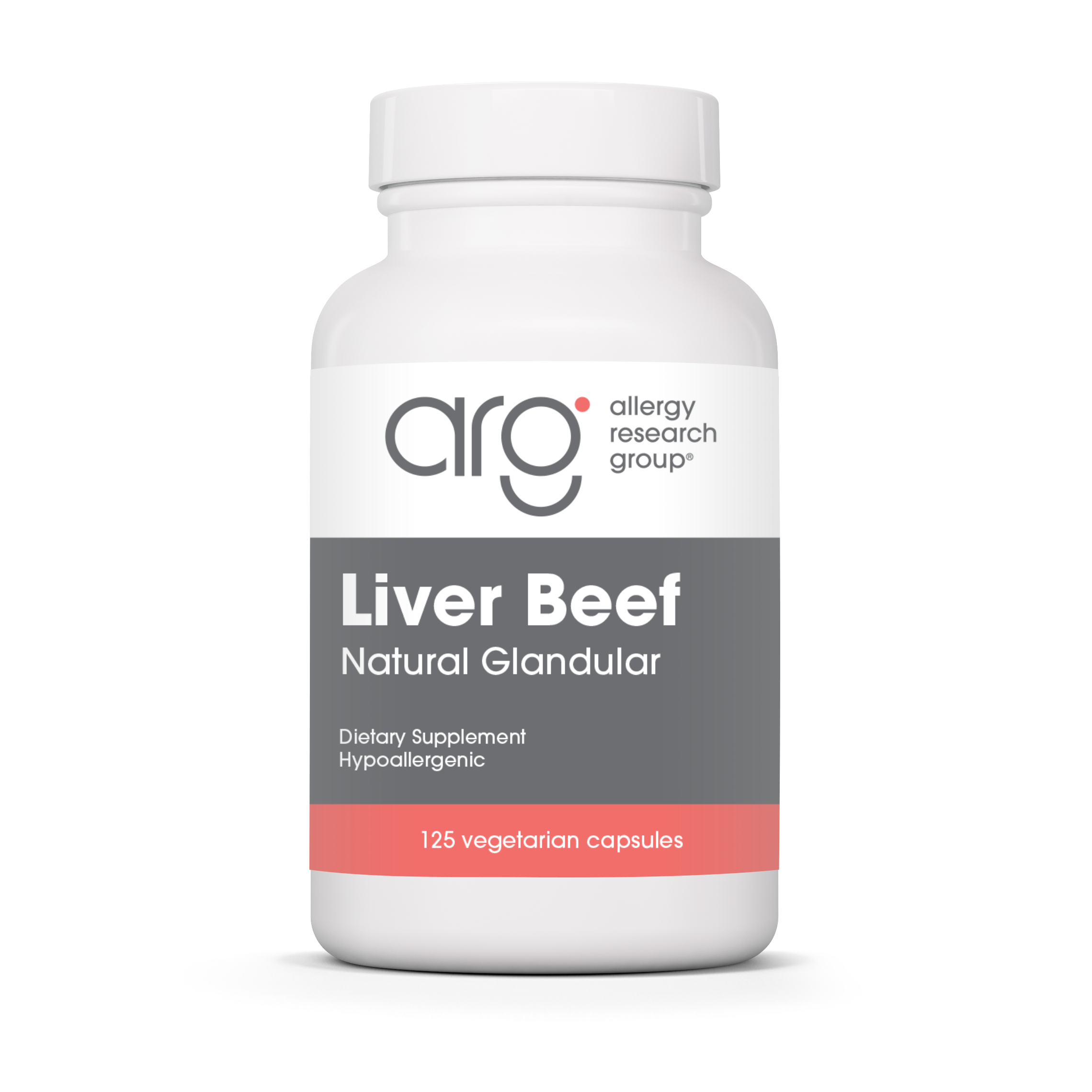 Allergy Research Group Liver Beef - 125 vegetarian capsules bottle front label