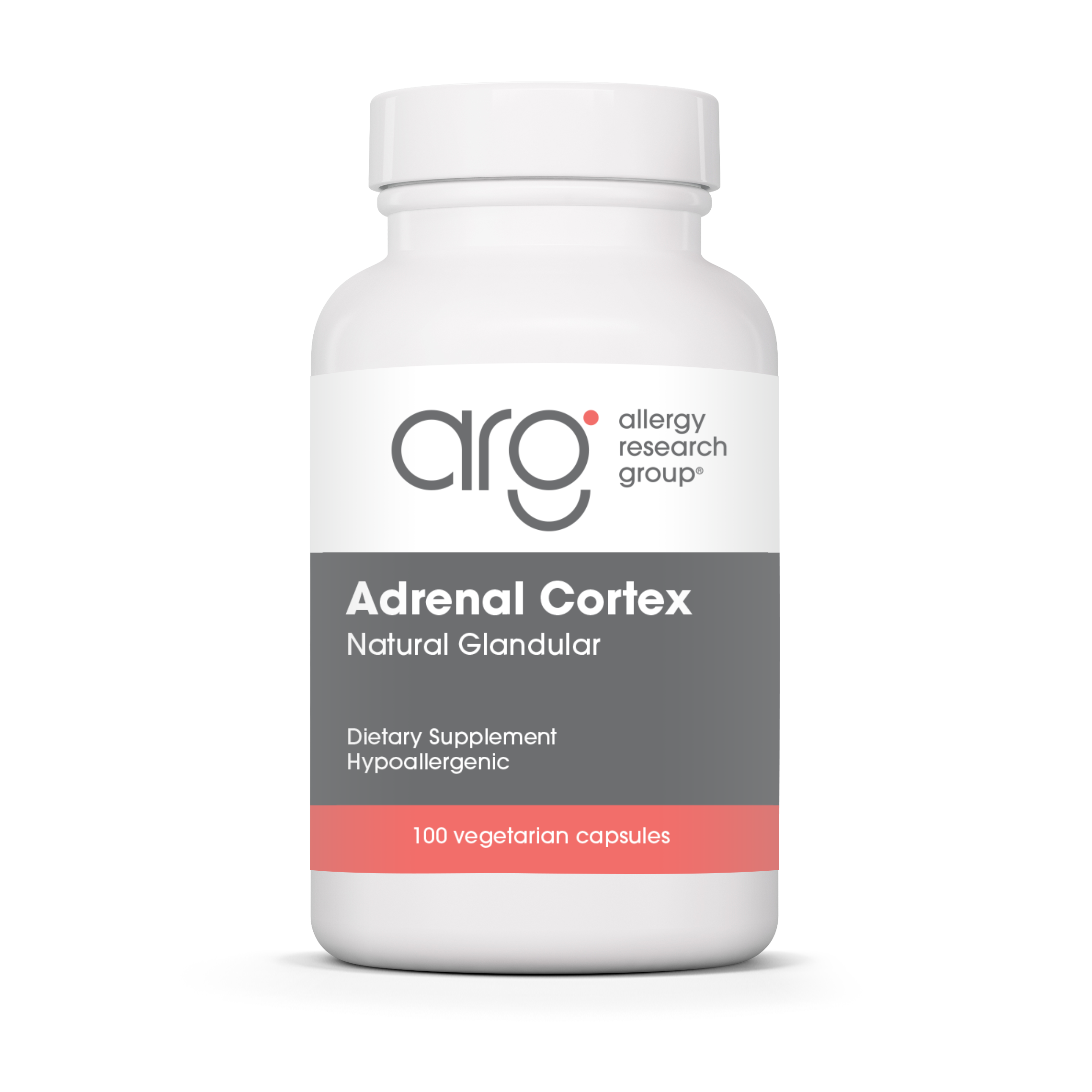 Allergy Research Group Adrenal Cortex – 100 vegetarian capsules bottle front label
