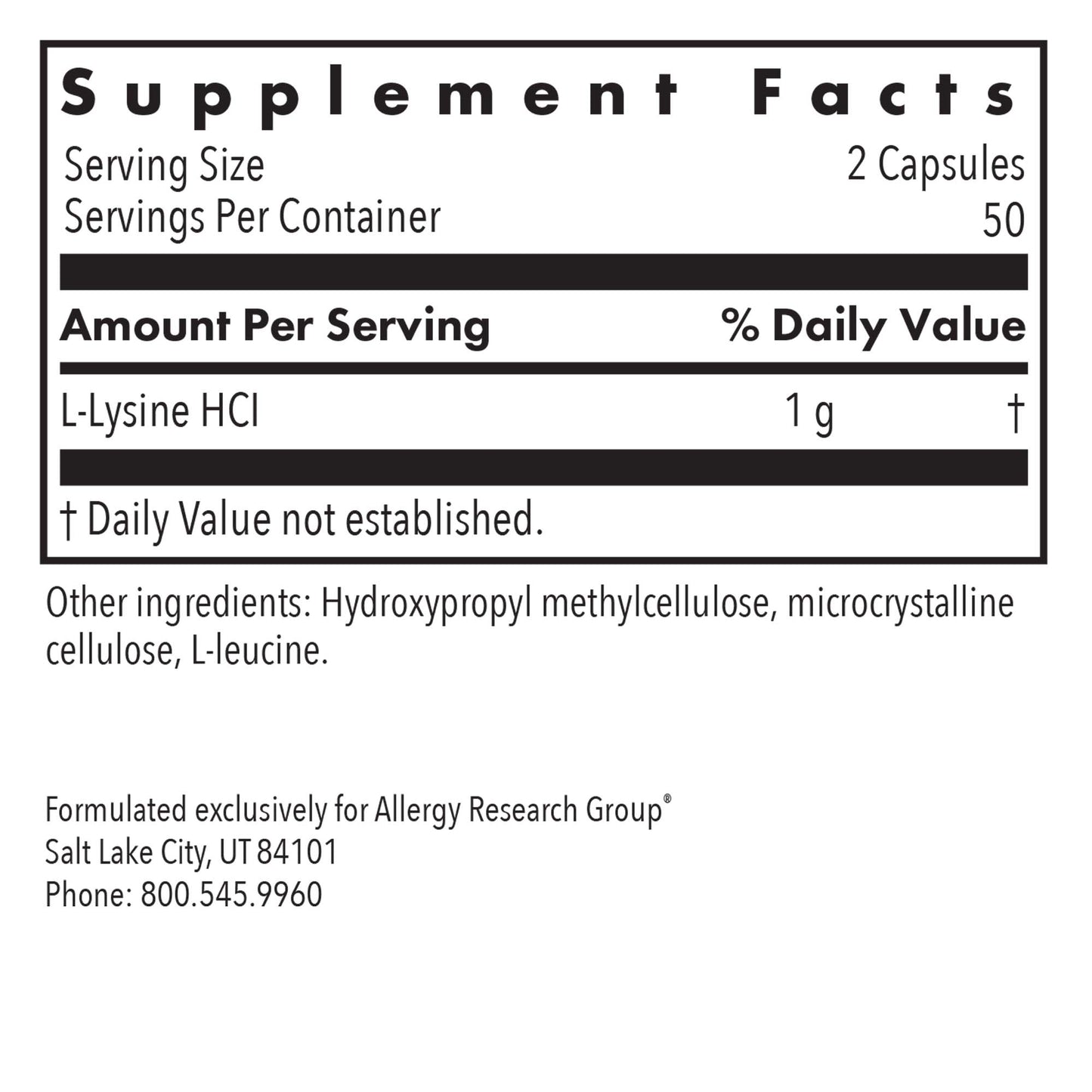 L-Lysine 500 Mg